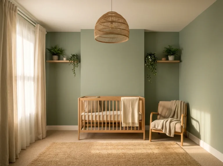 Gender-Neutral Botanical Nursery Ideas: Sage Green, Wood Tones & Natural Textures