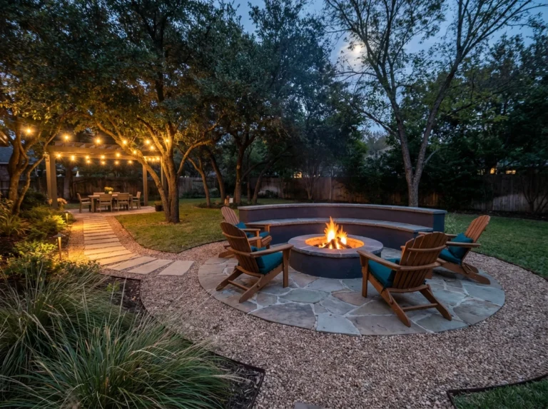 Fire Pit Magic: 19 Cozy Backyard Landscaping Ideas With Seating Zones