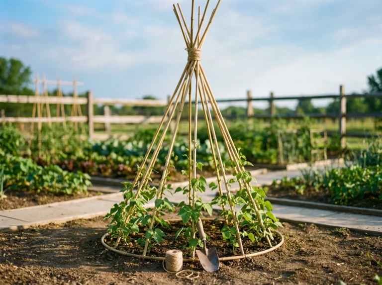 Bamboo Teepee Bean Trellis You Can Build in 1 Hour