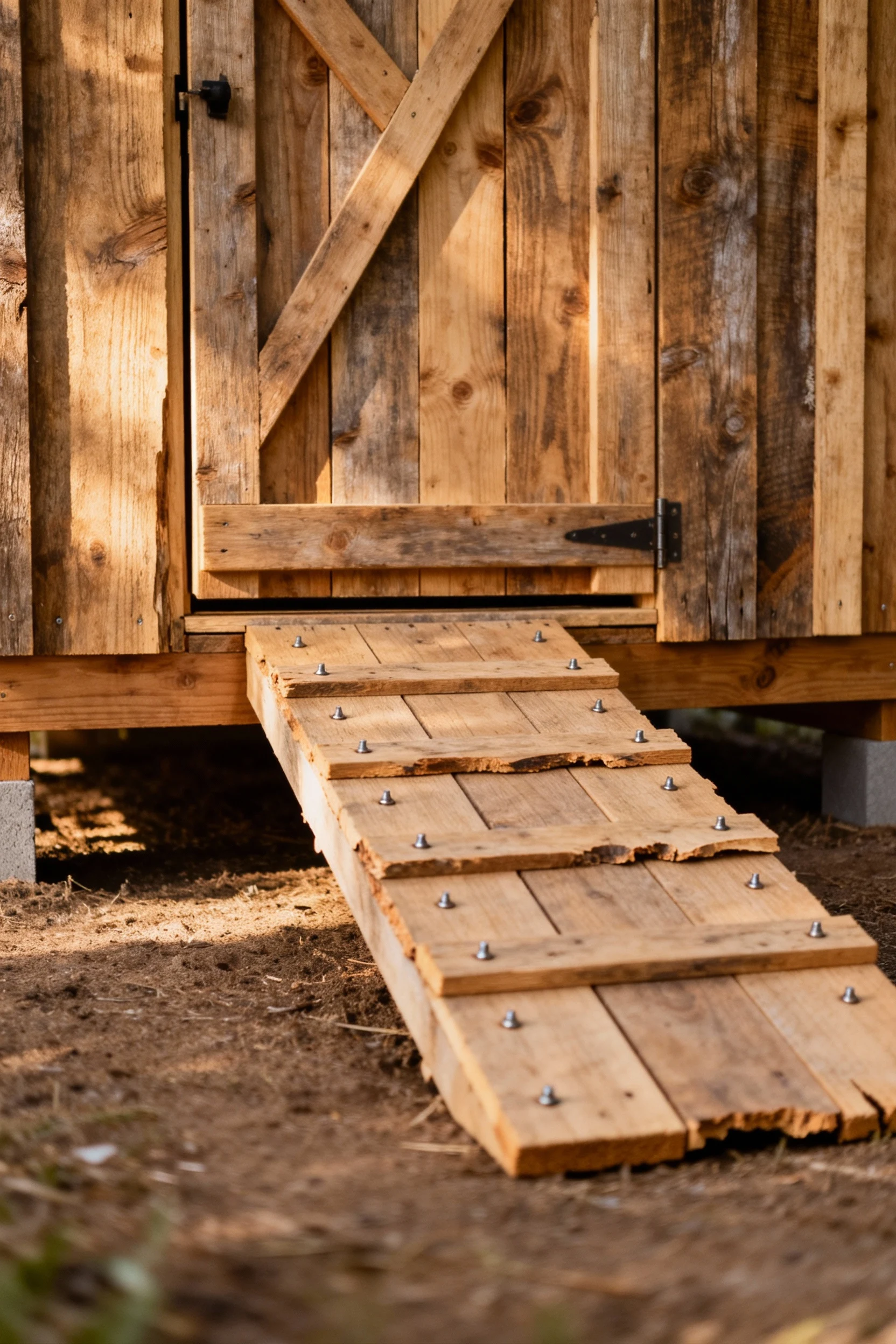 pallet-wood ramp to 10x12 duck door, low incline