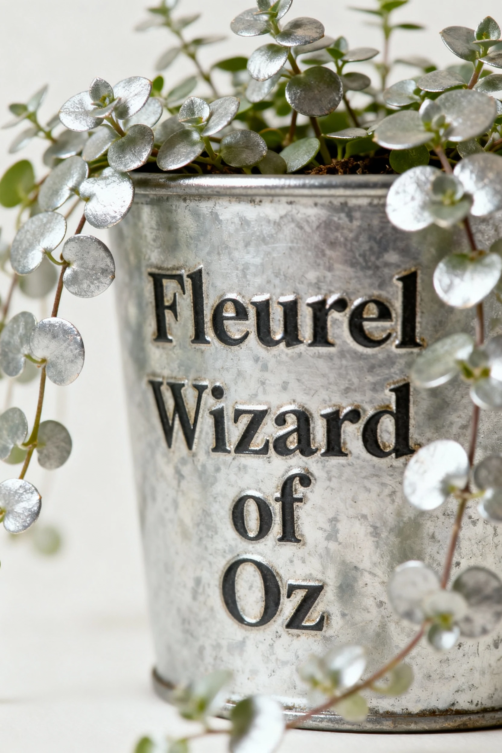 container closeup Fleurel with Wizard of Oz and silver dichondra