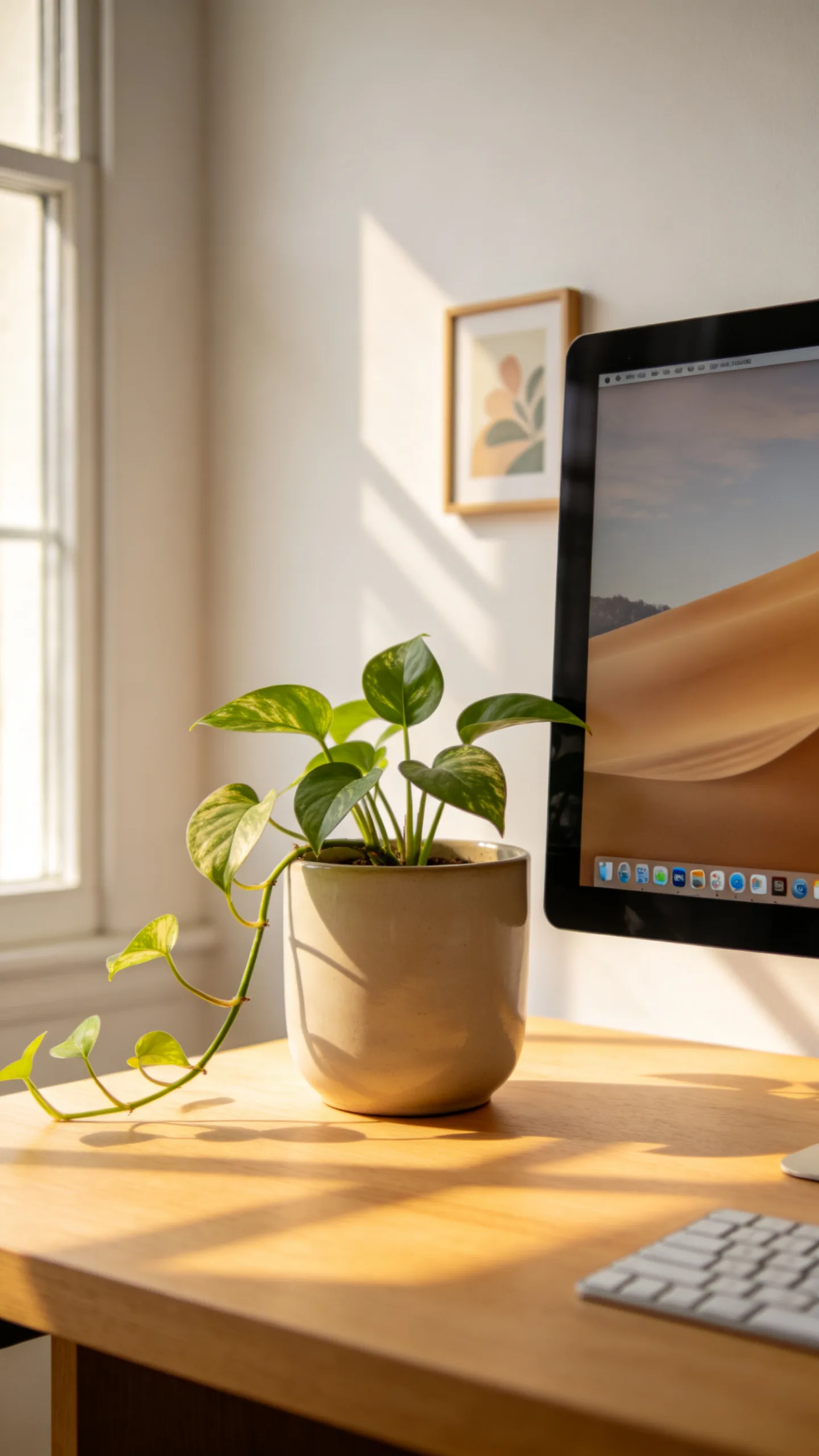 Minimalist Monitor-Side Plant