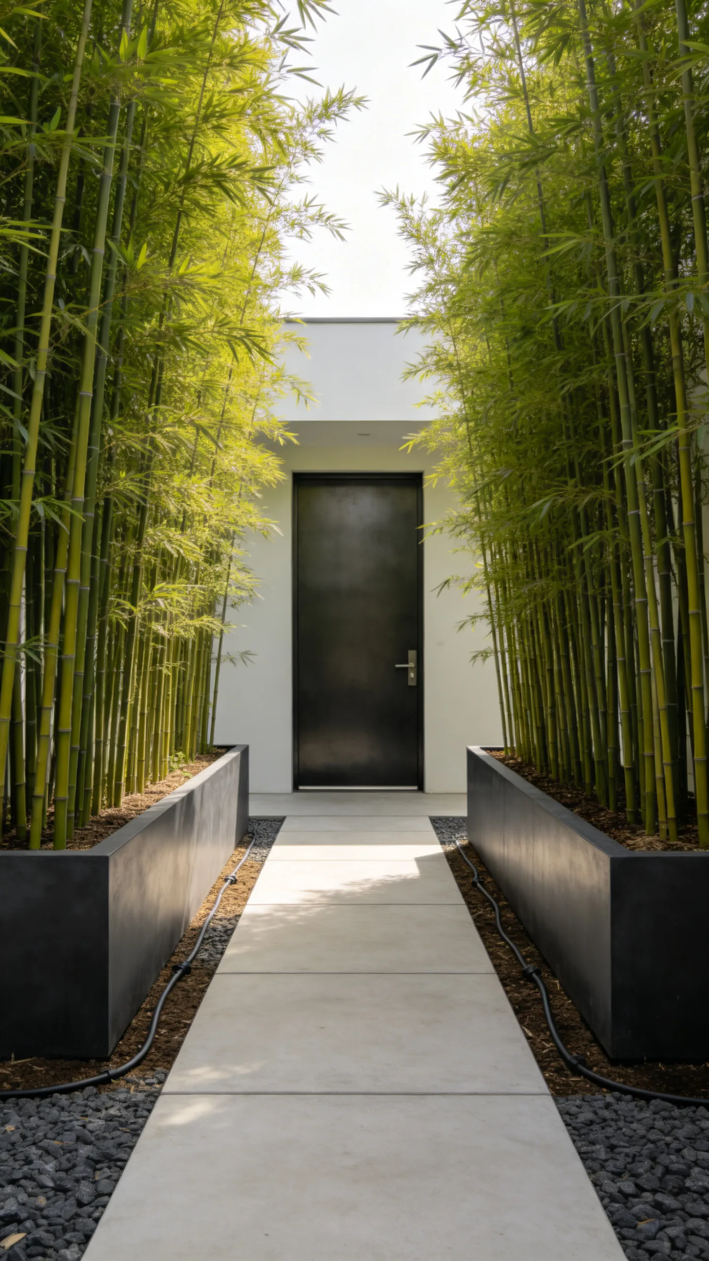 1. Frame the Entry With Clumping Bamboo