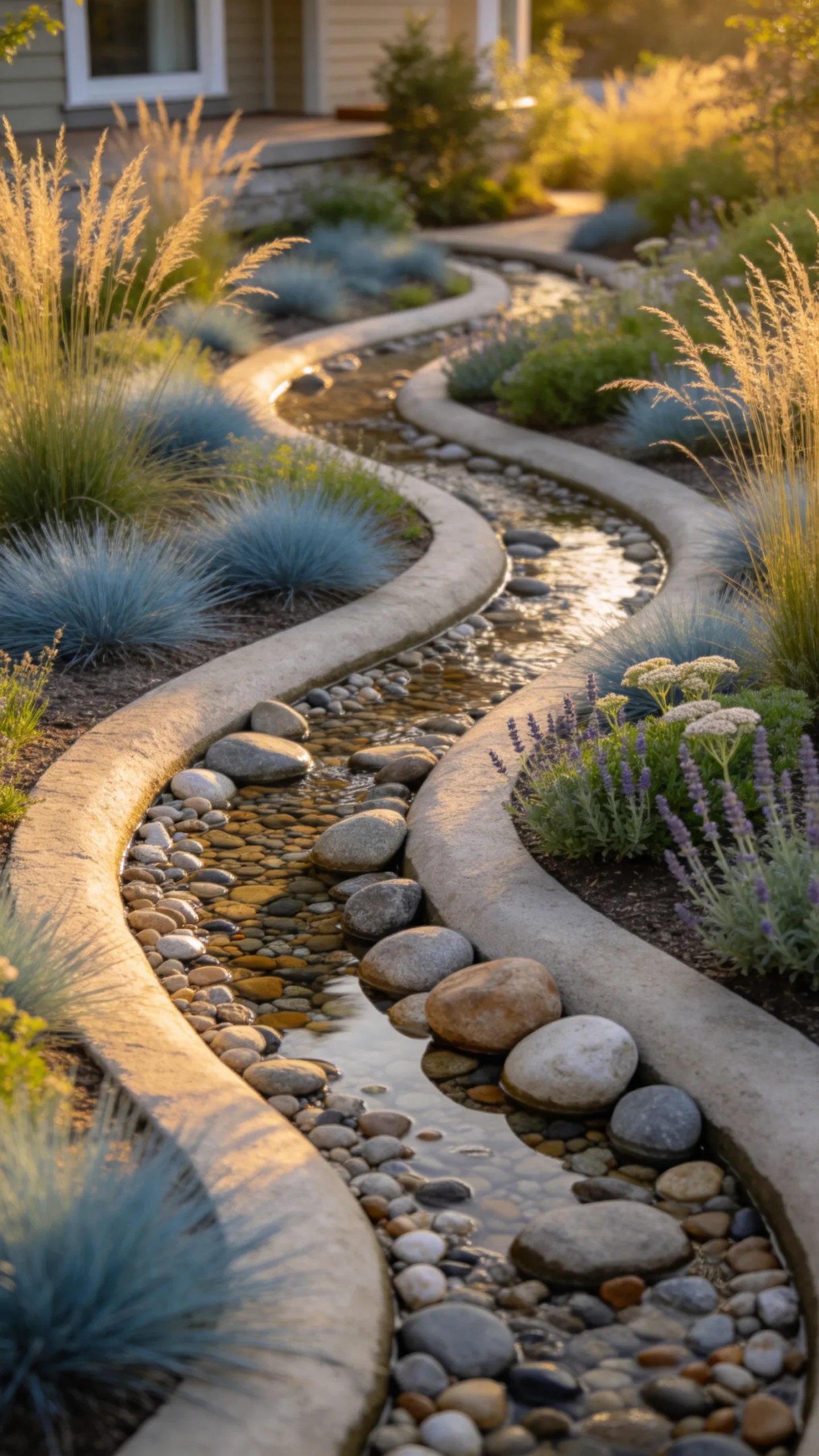2. Create a Curved Dry Creek Bed