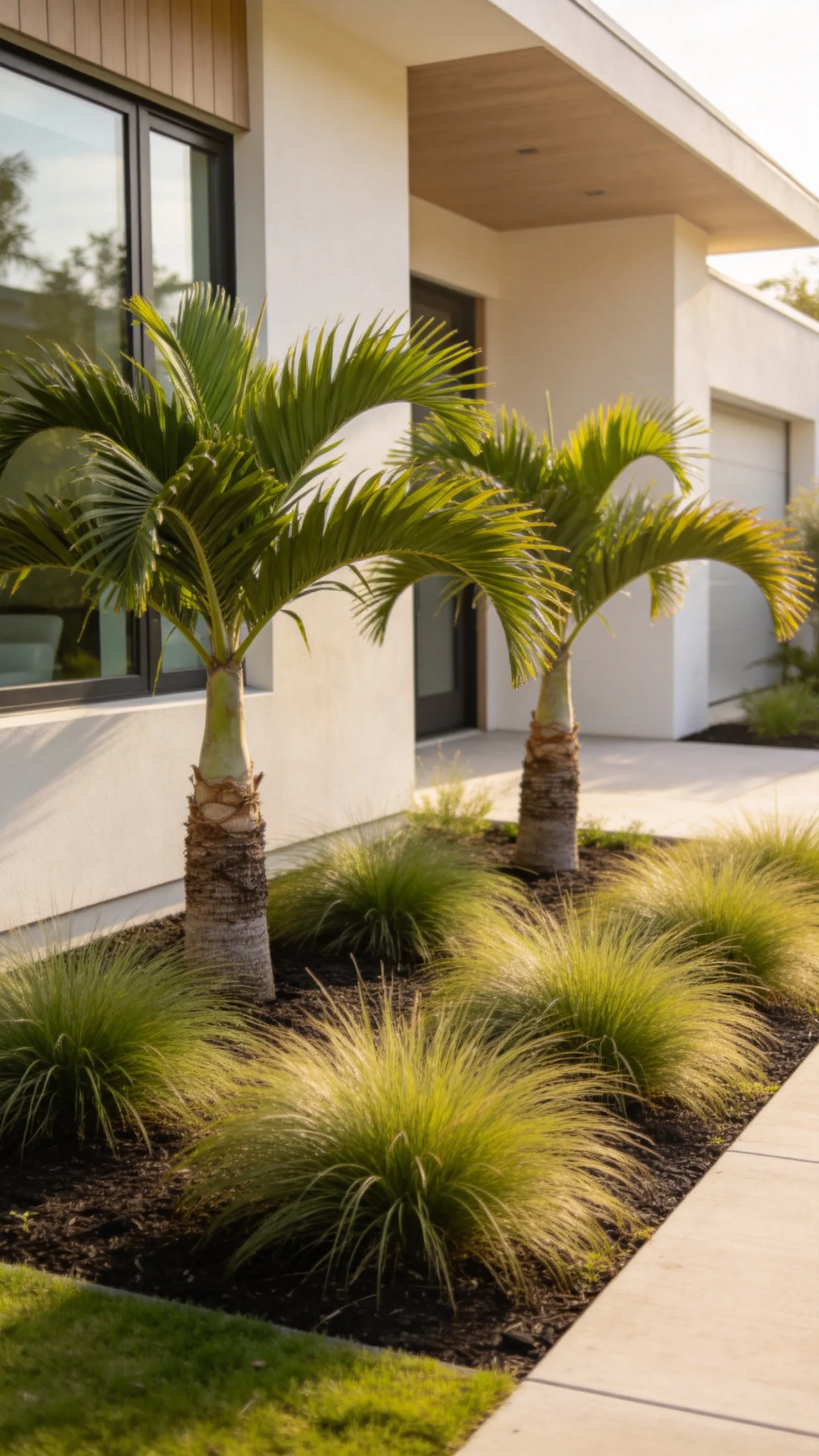 2. Build a Palm-and-Grass Foundation Bed