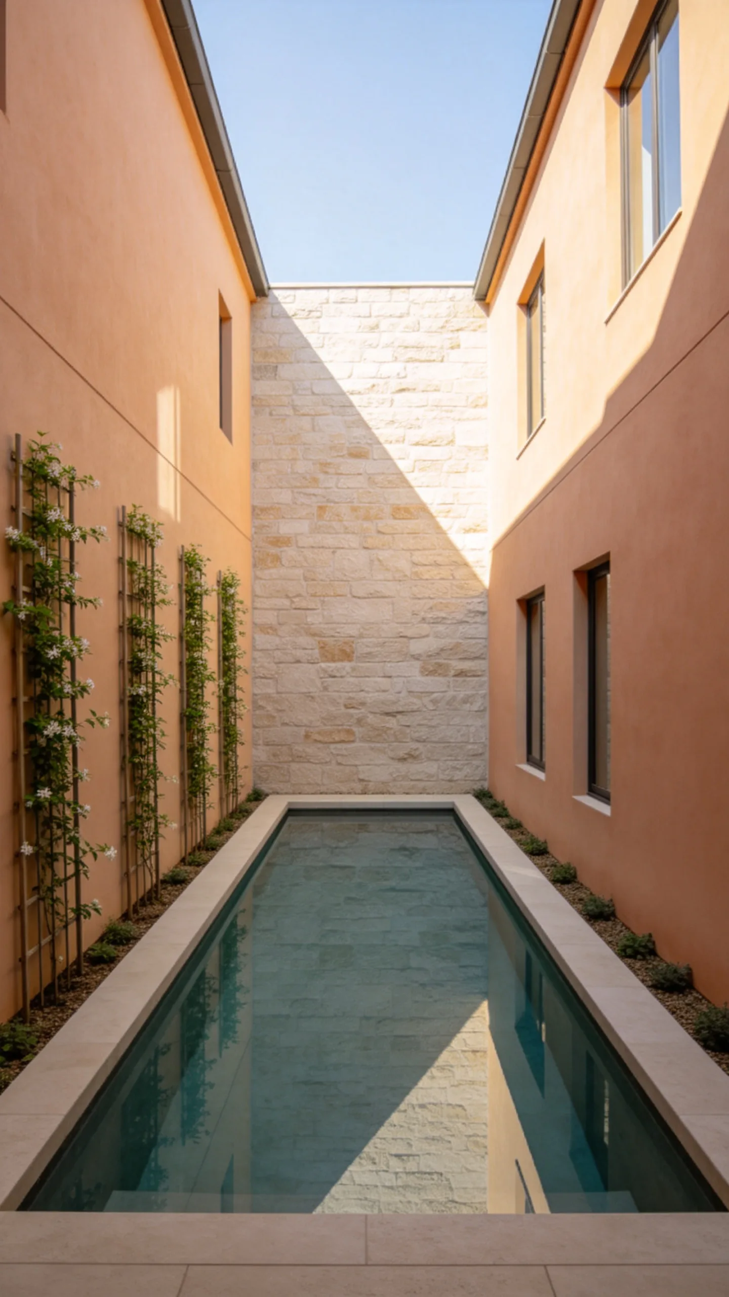 3. Courtyard Pool Framed by Three Walls