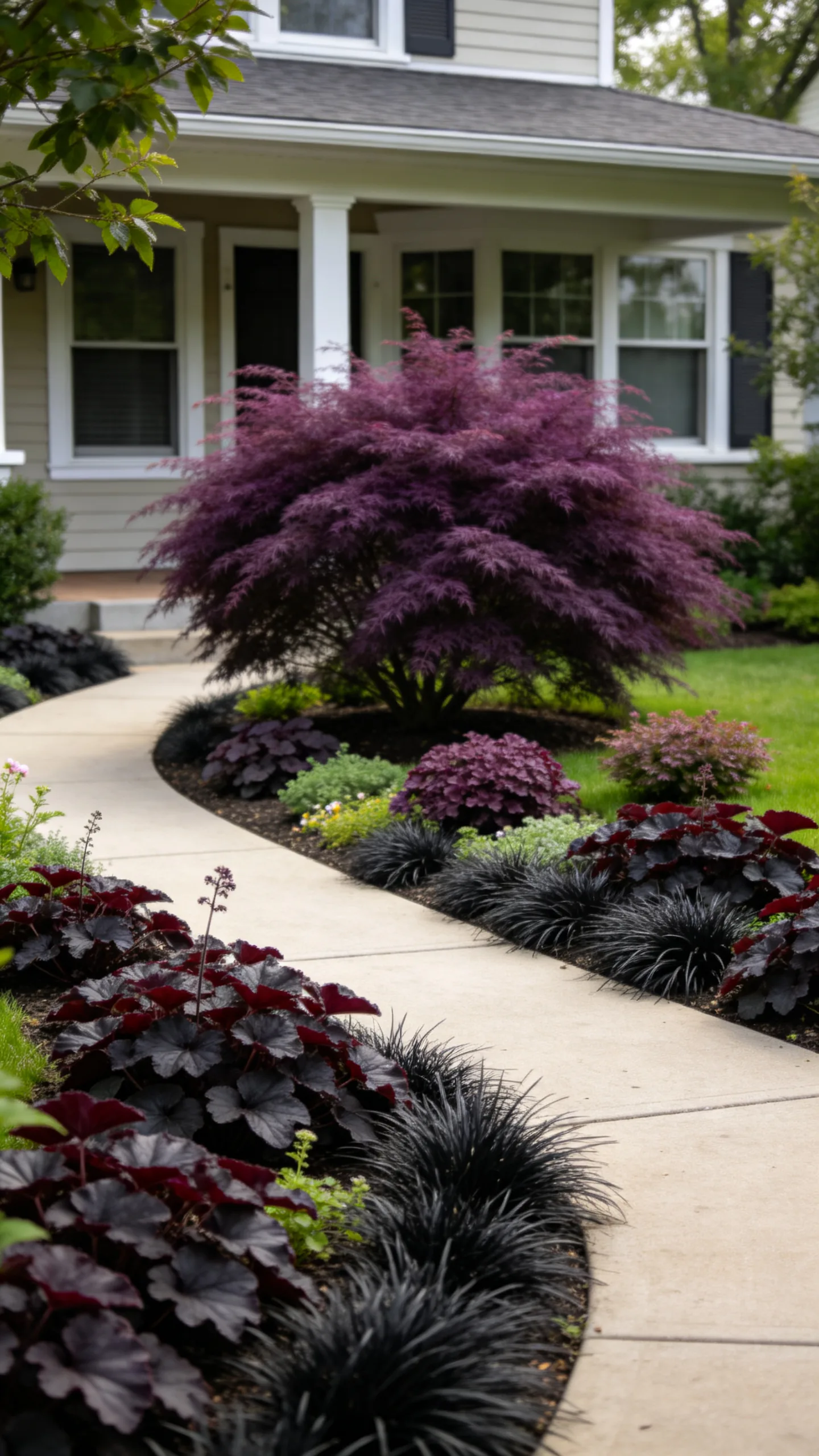 3. Deep Burgundy Foliage Border