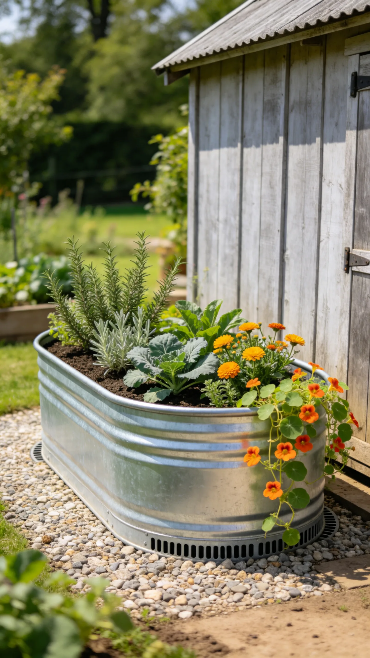 3. Turn a Galvanized Stock Tank Into a Planter
