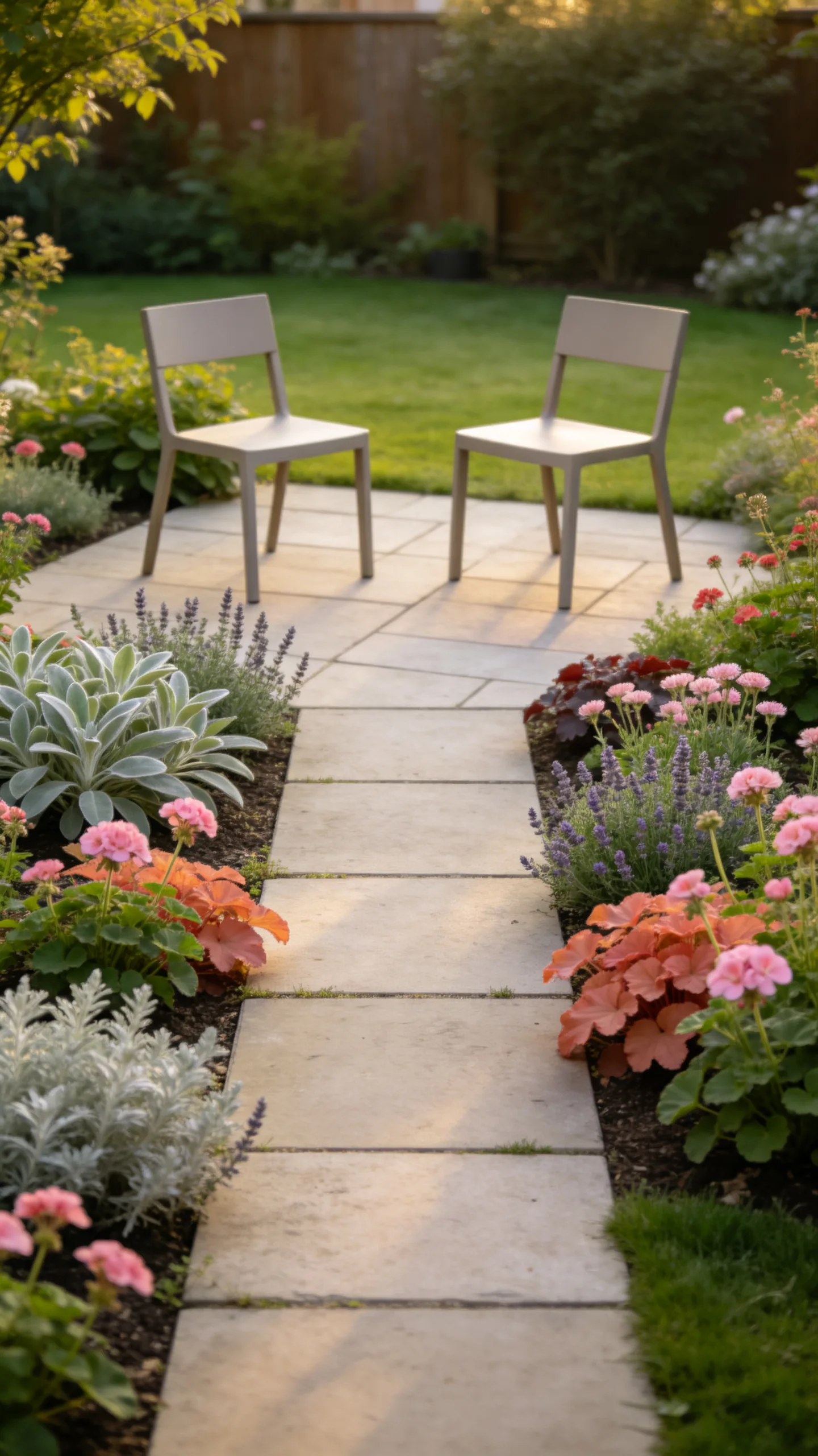 3. Frame a Patio with Low-Growing Perennials