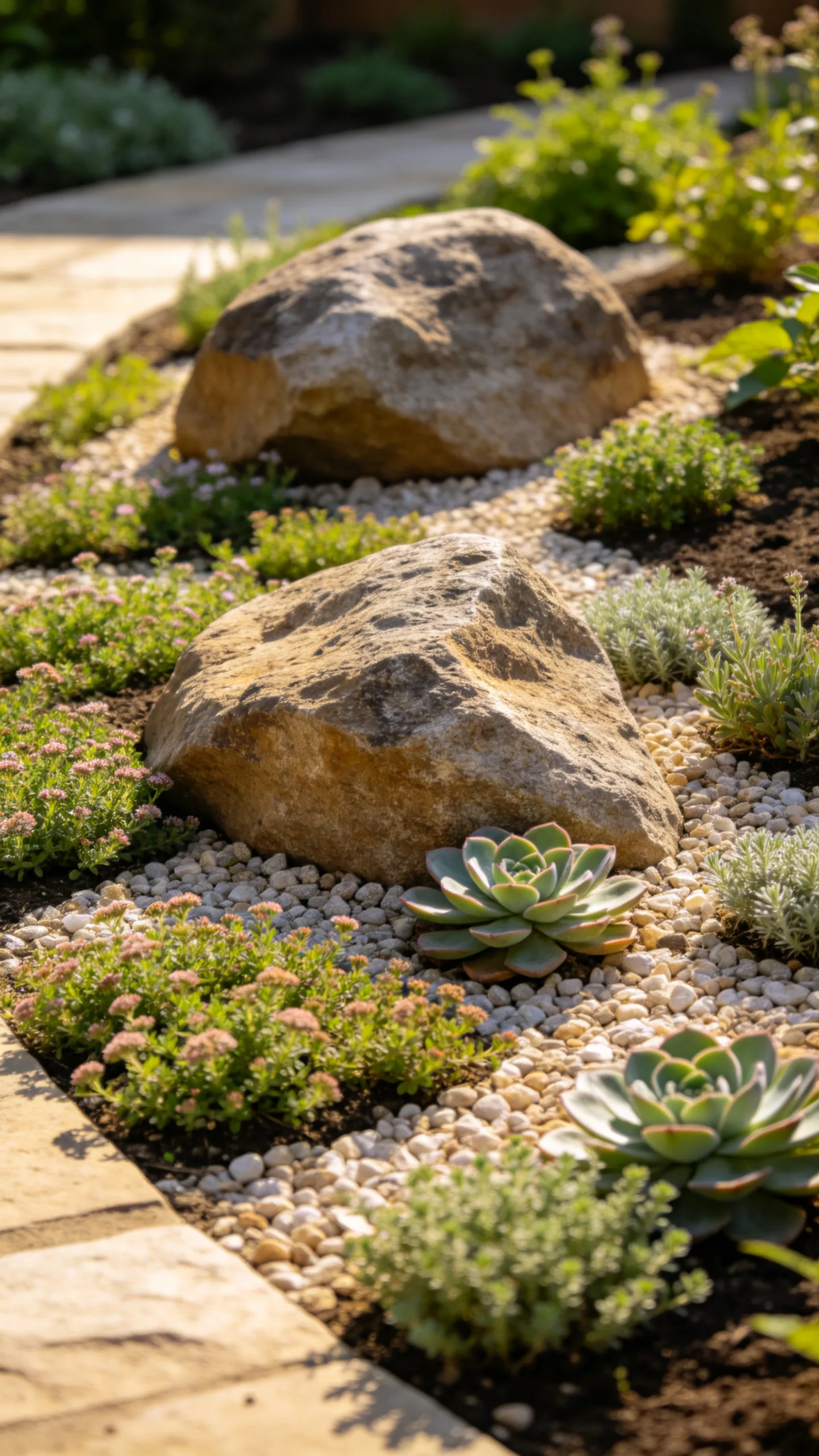 4. Layer Boulders With Creeping Ground Covers