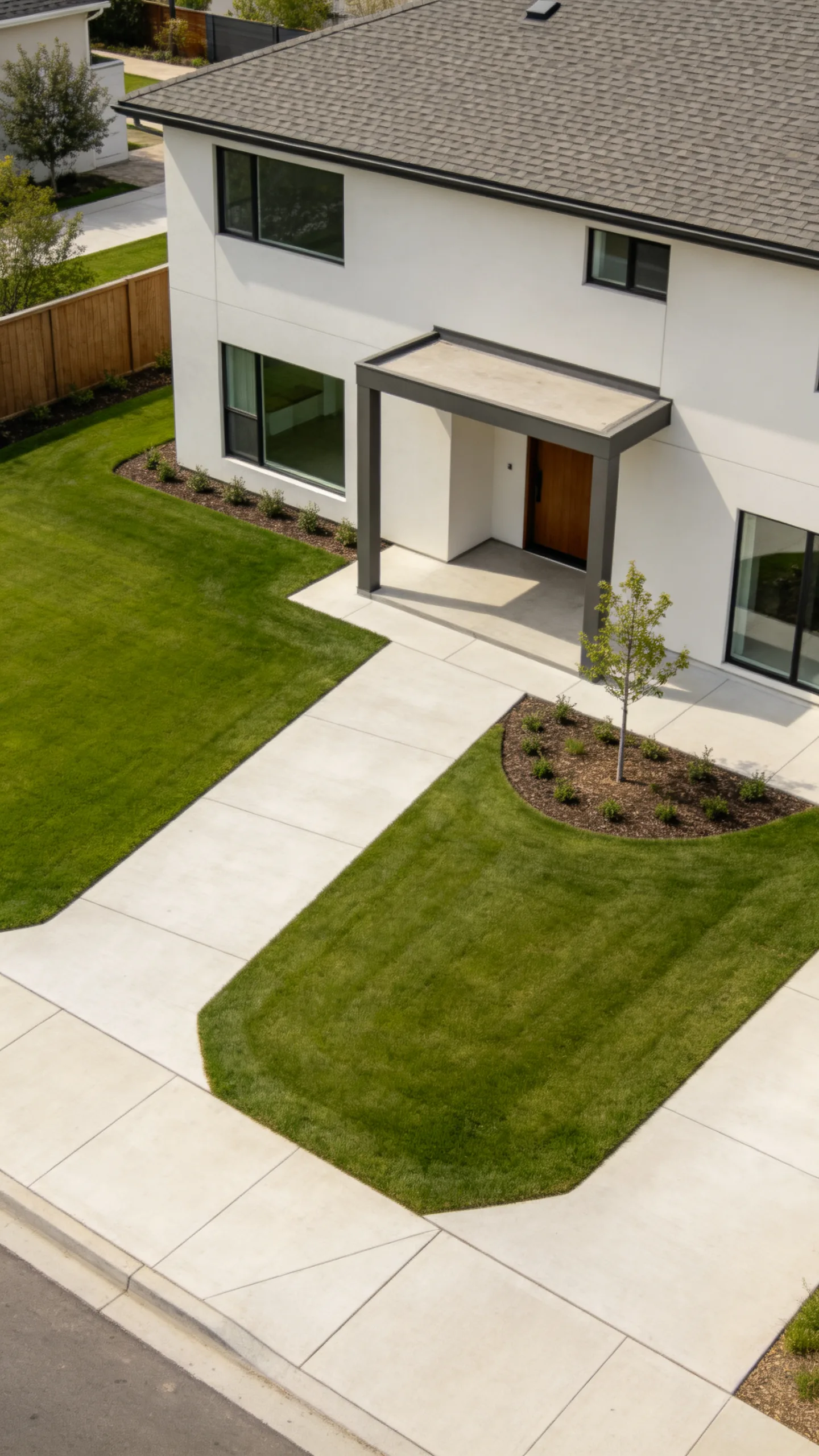4. Use an L-Shaped Lawn to Define the Entry