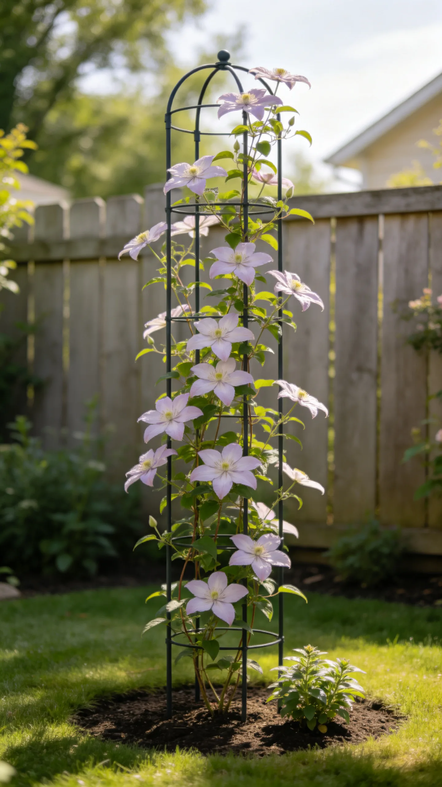 4. Train Perennial Vines Up a Slim Trellis