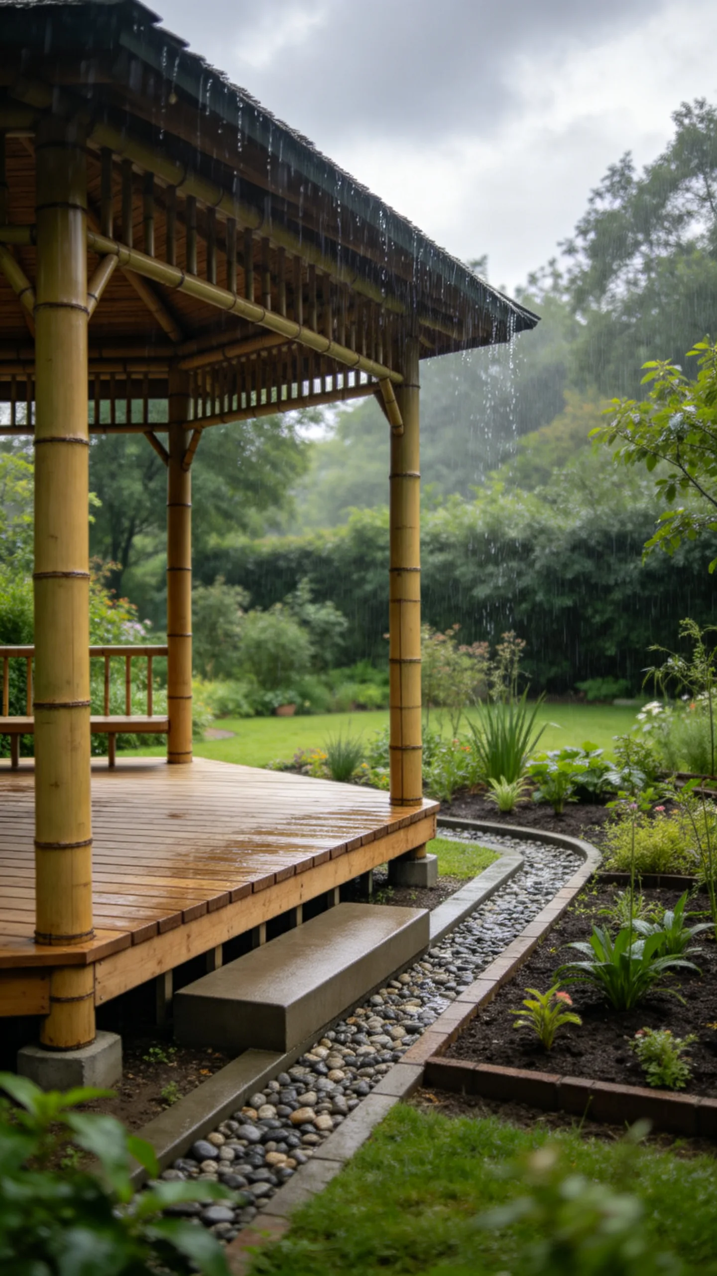 4. Raised Deck Gazebo for a Damp Garden