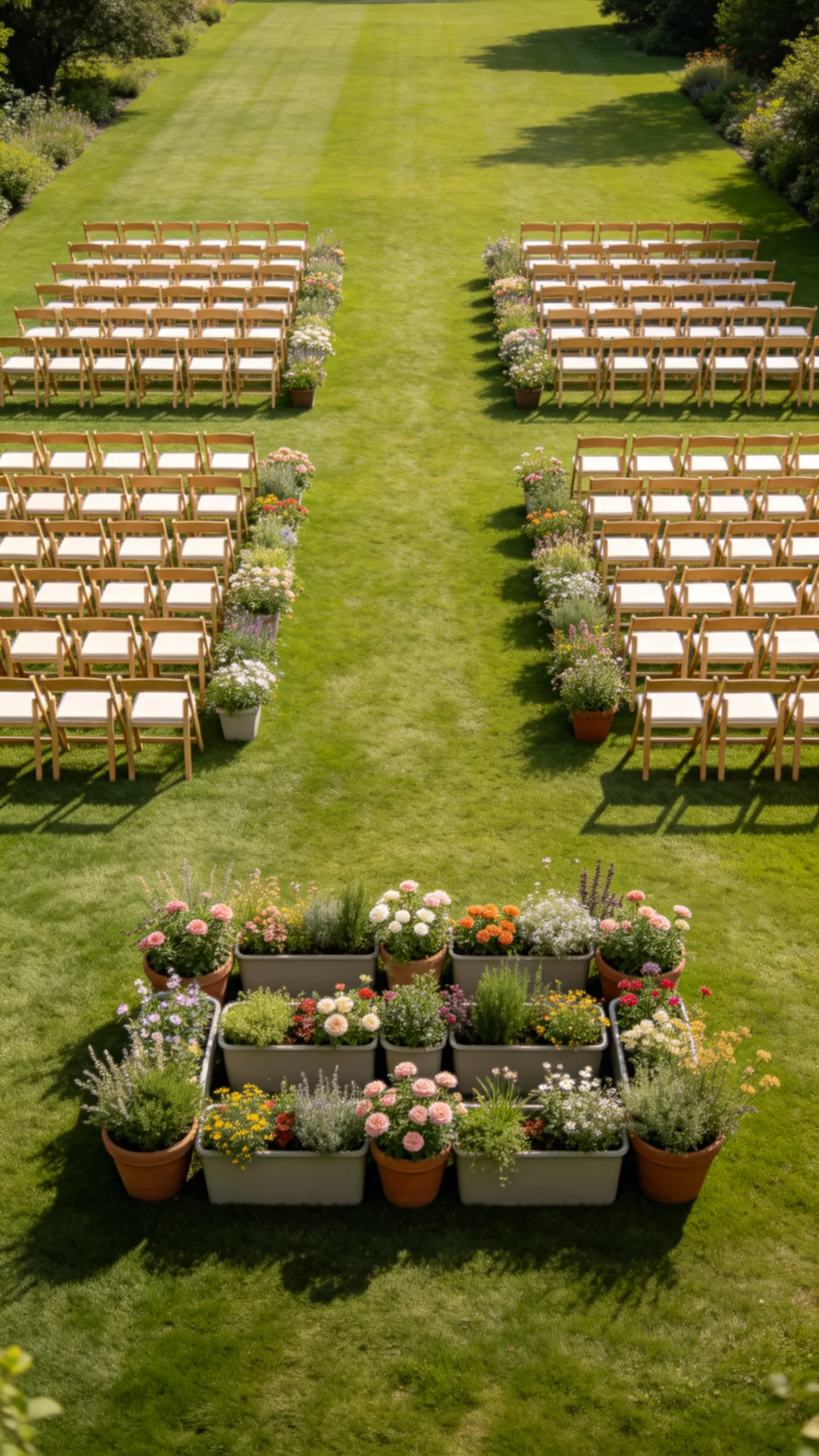 5. Split Aisles With a Central Floral Island