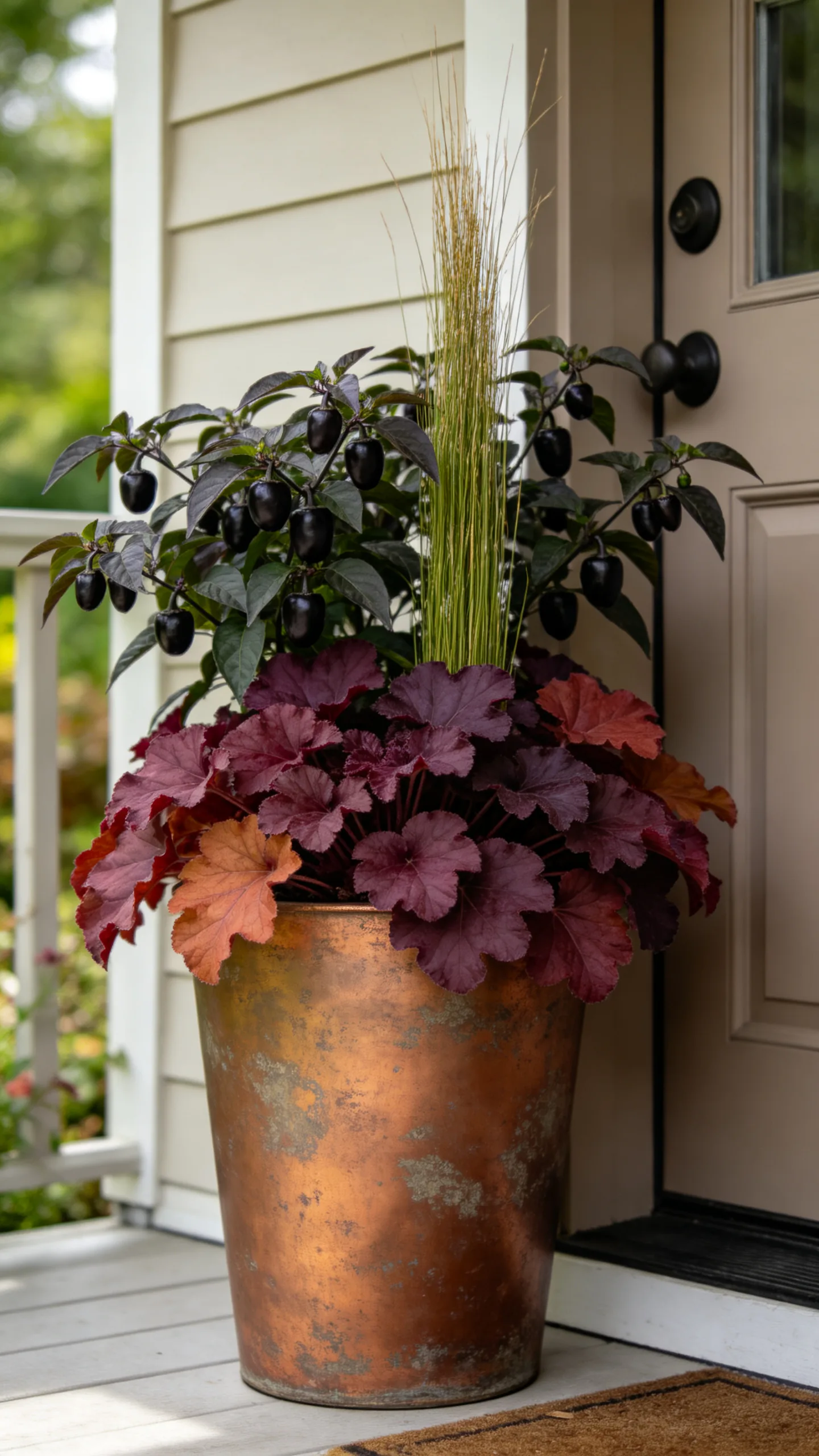 6. Combine Burgundy Foliage With Copper Accents