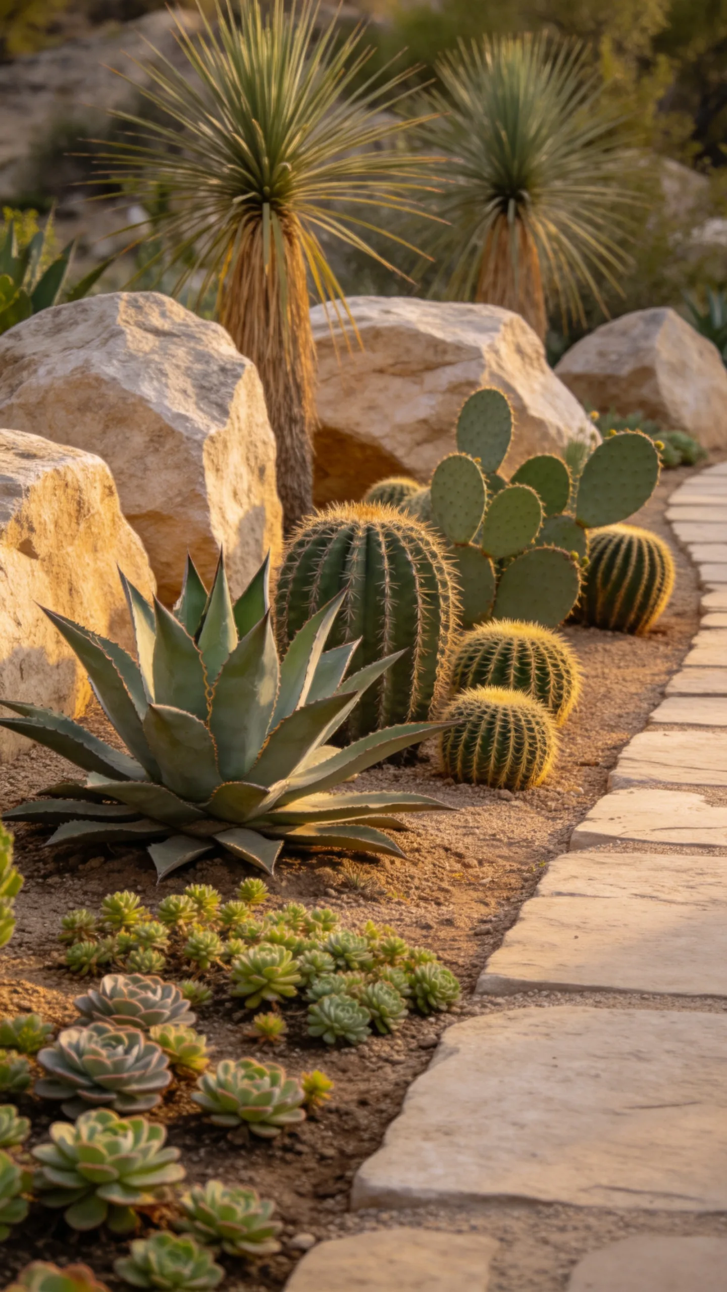 6. Cactus and Succulent Rock Garden