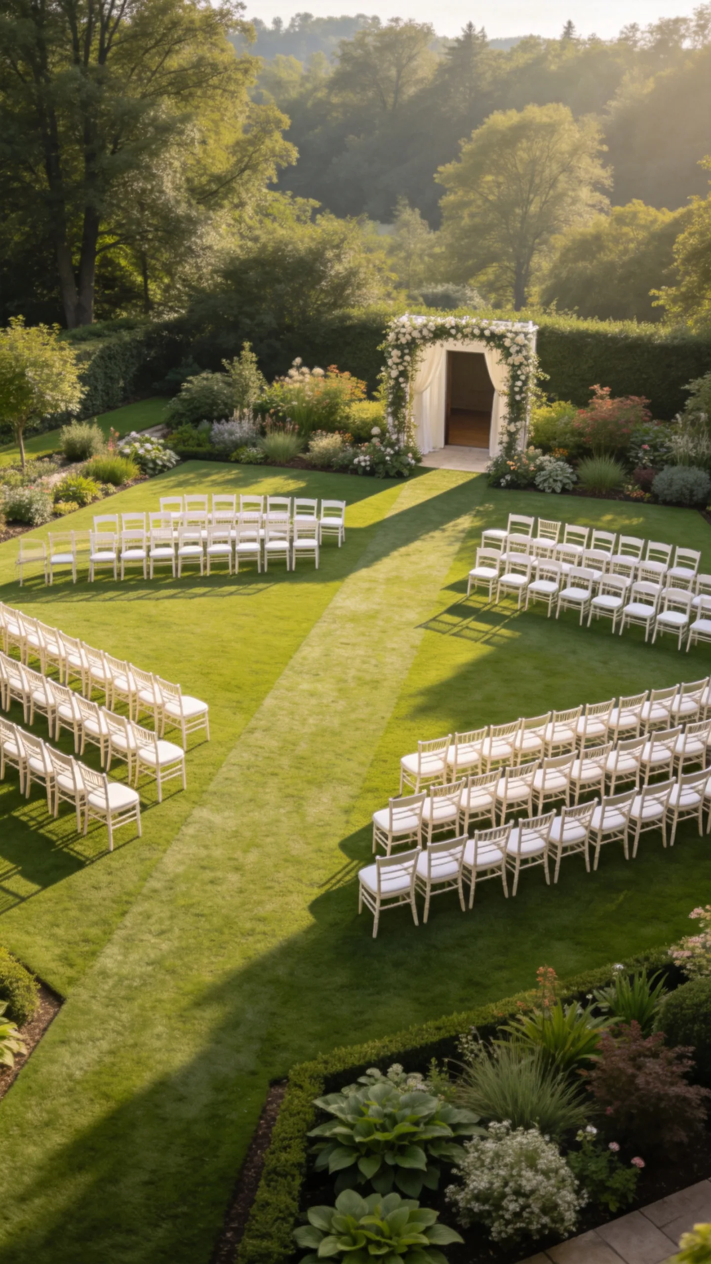 6. Diagonal Seating Across a Square Lawn