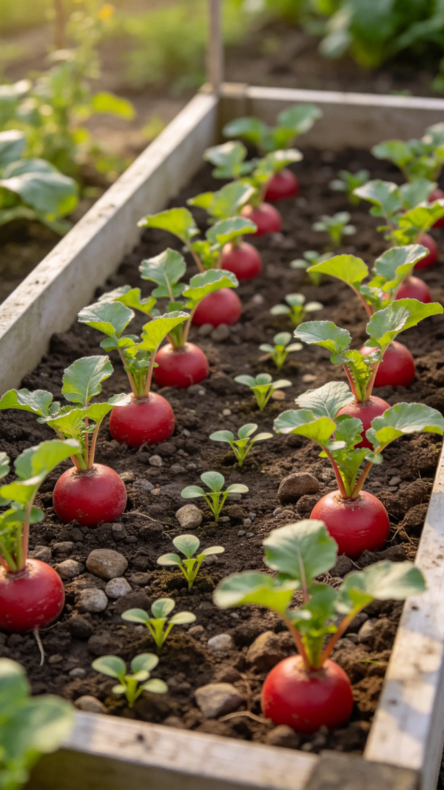 6. Radishes in Shallow Planters