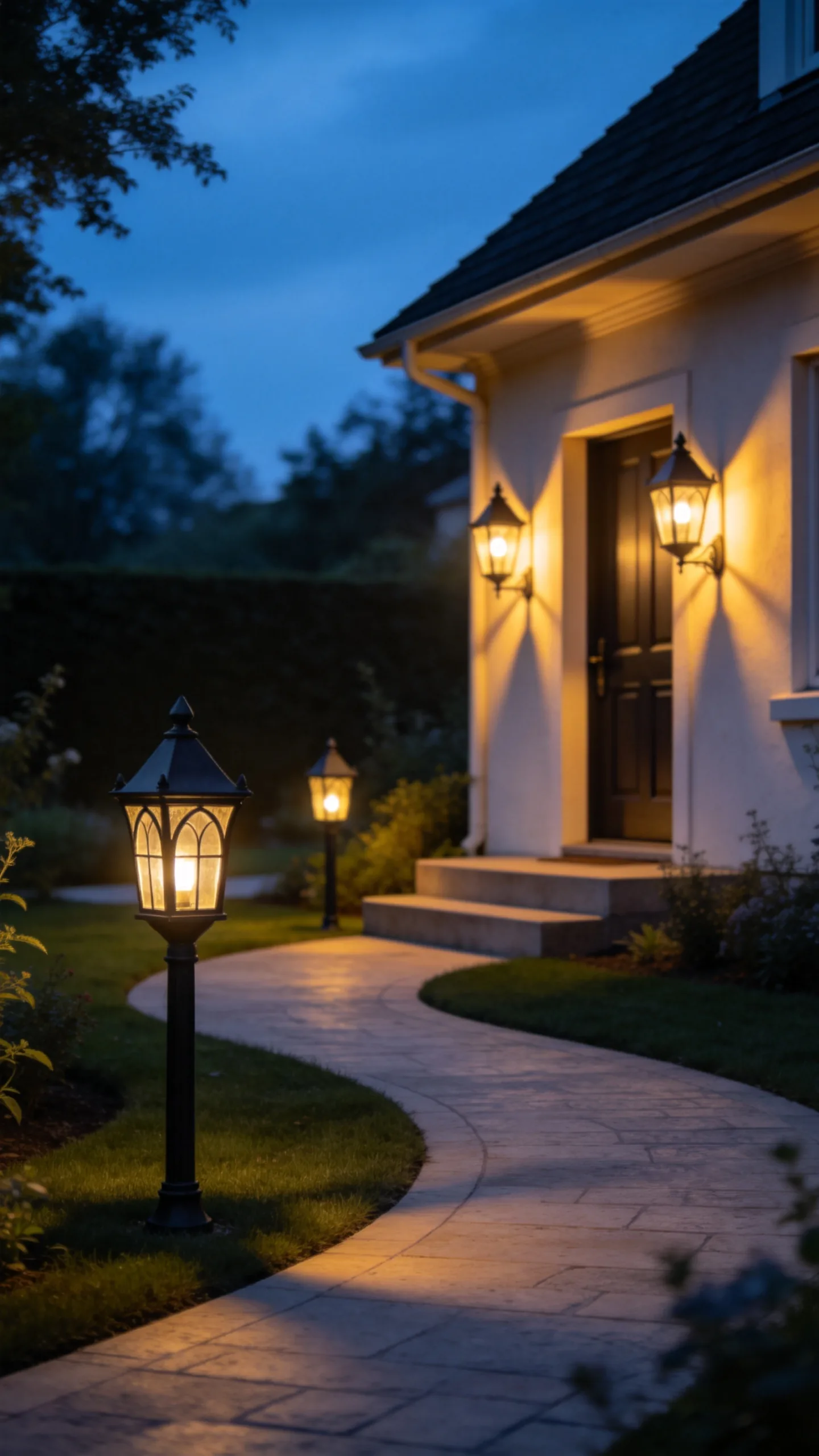 7. Gothic Lanterns Along the Path