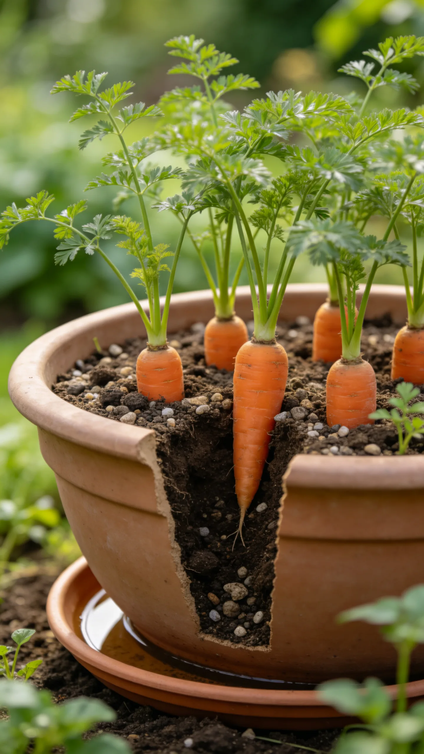 7. Short Carrots in Deep Containers