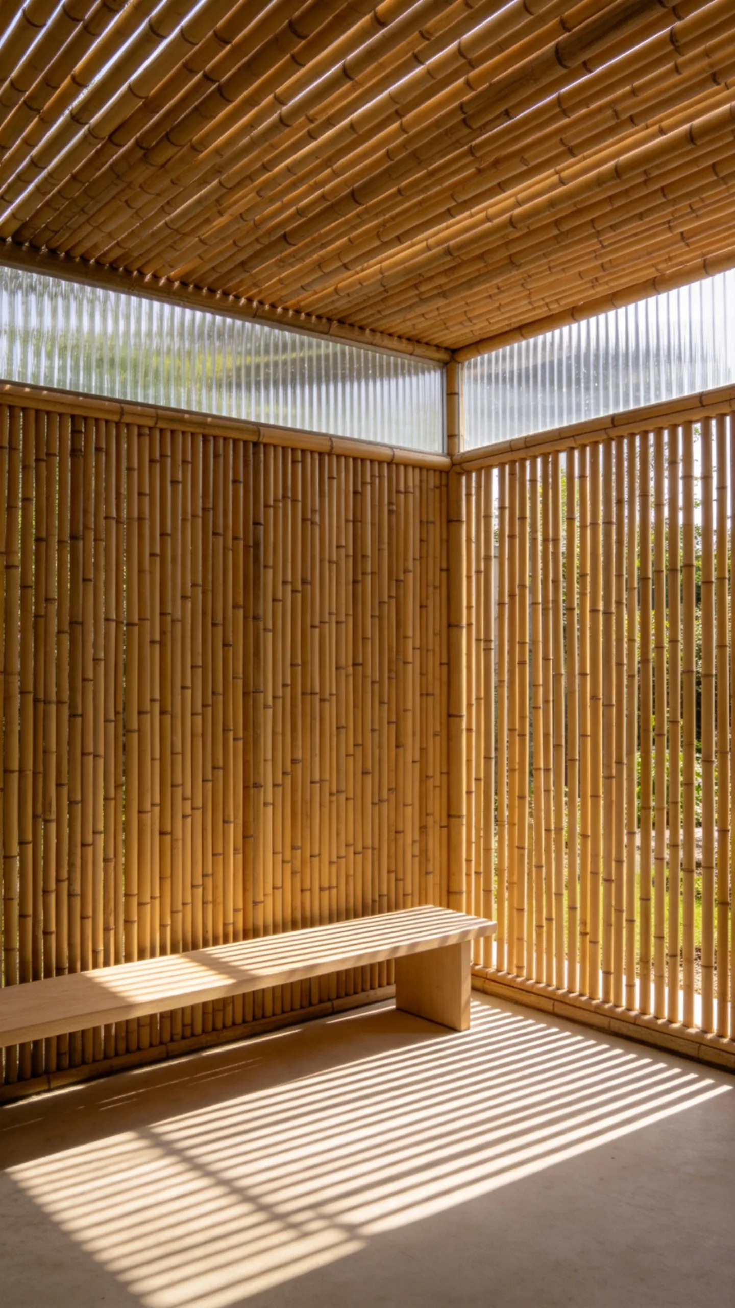 7. Slatted Bamboo Gazebo for Filtered Shade