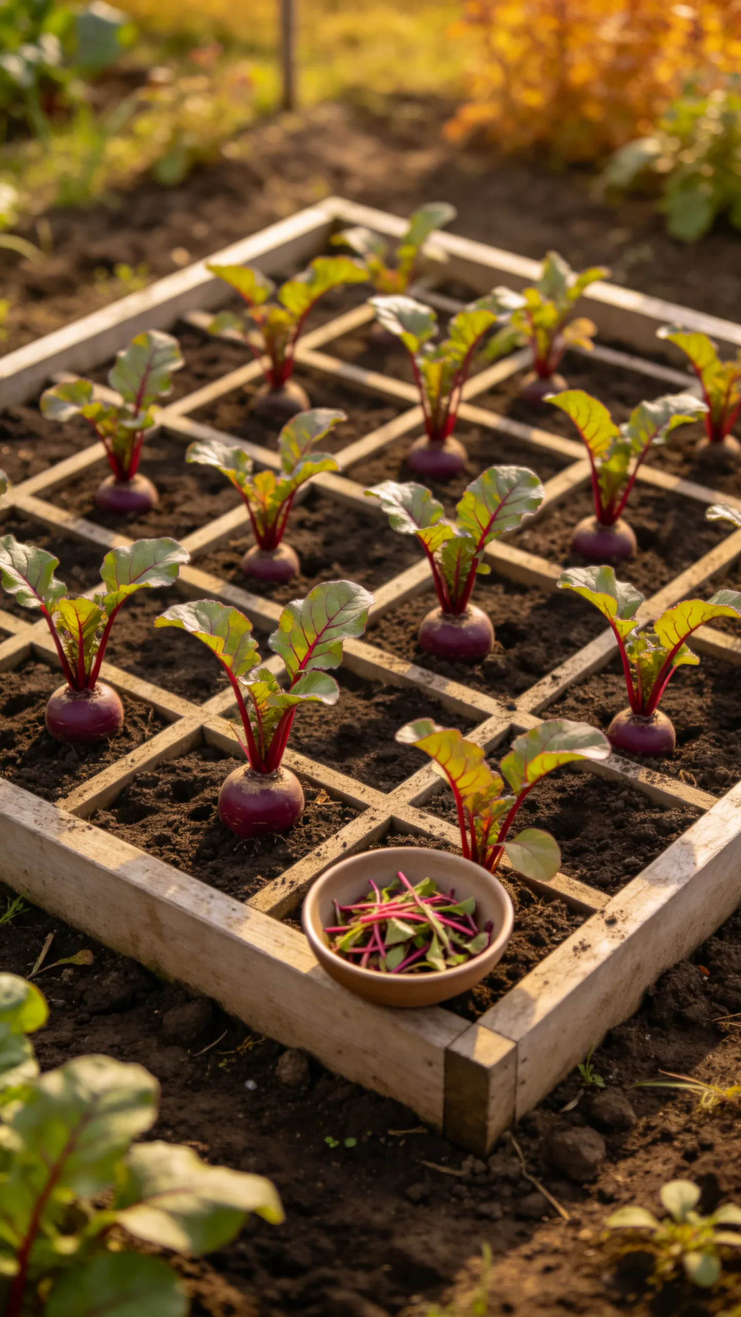 8. Beets in Square-Foot Raised Beds