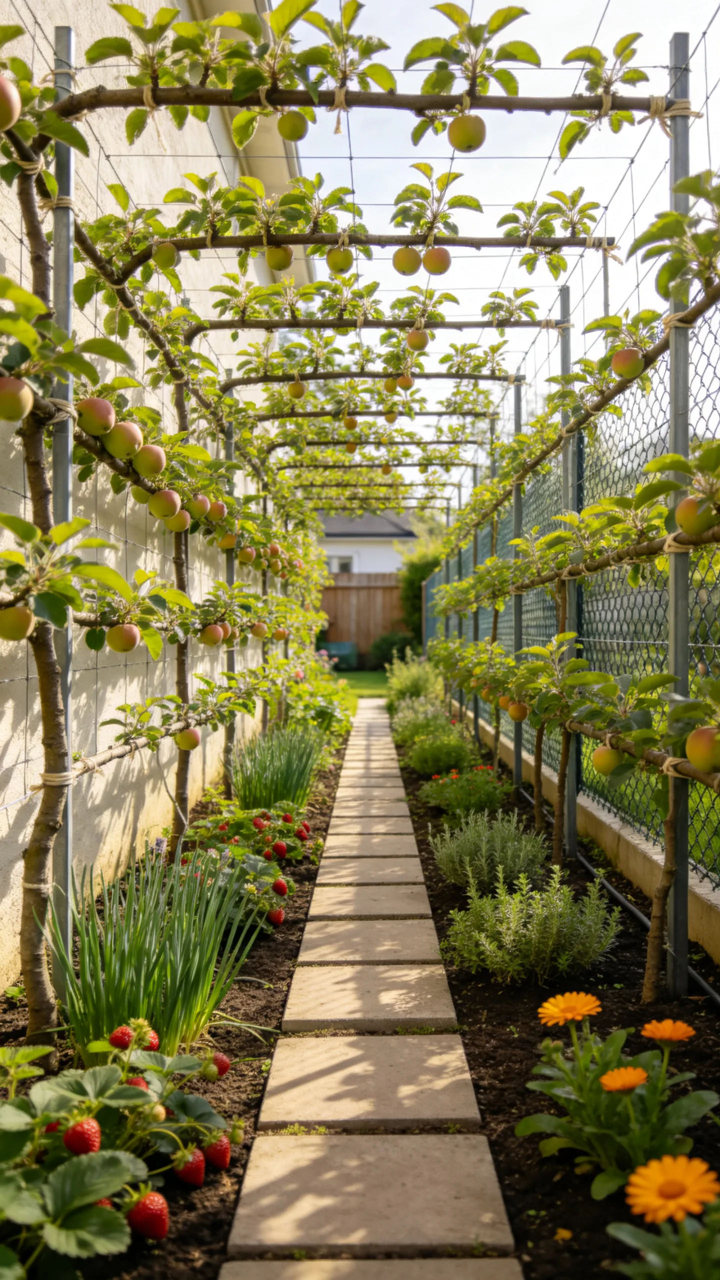 8. Narrow Espalier Walk With Low Borders