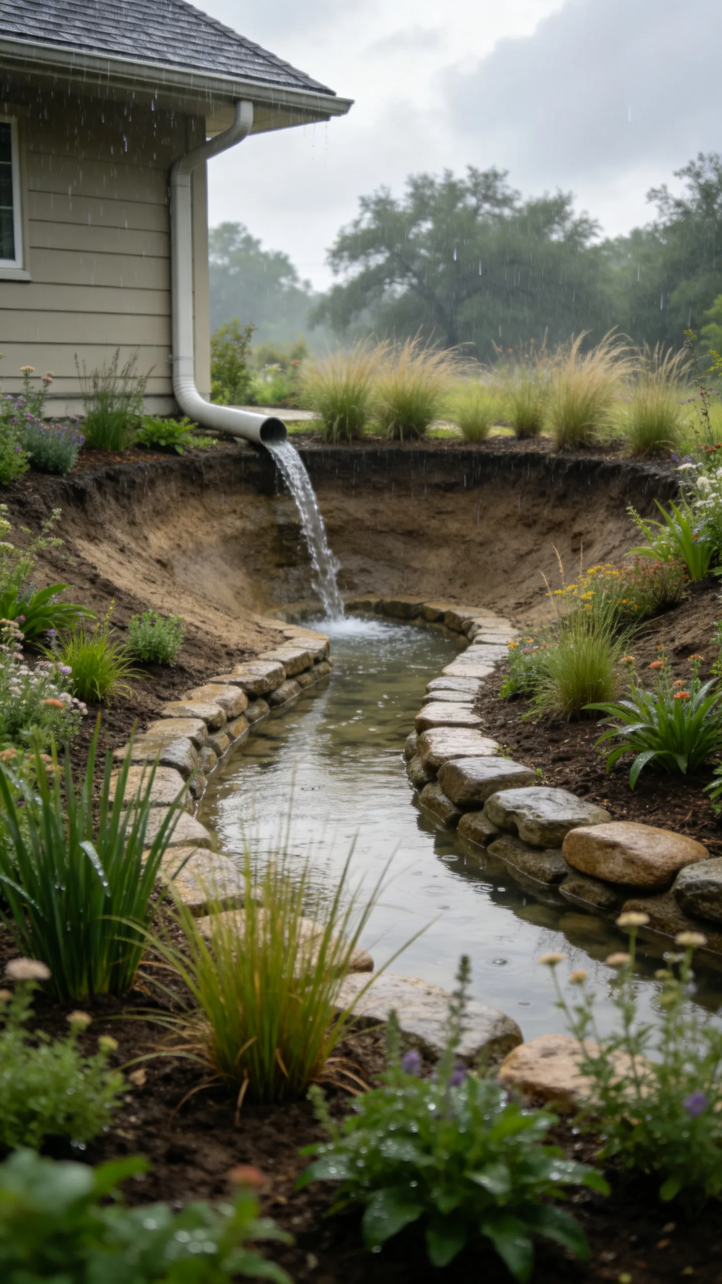 8. Rain Garden at a Downspout