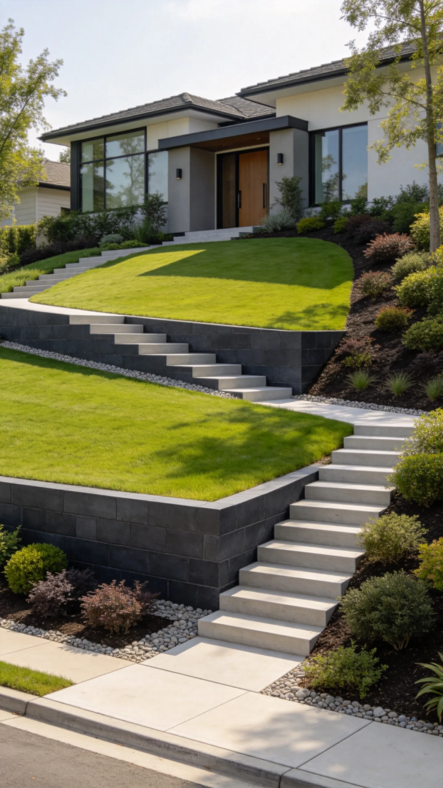 8. Design a Stepped Lawn for a Sloping Yard