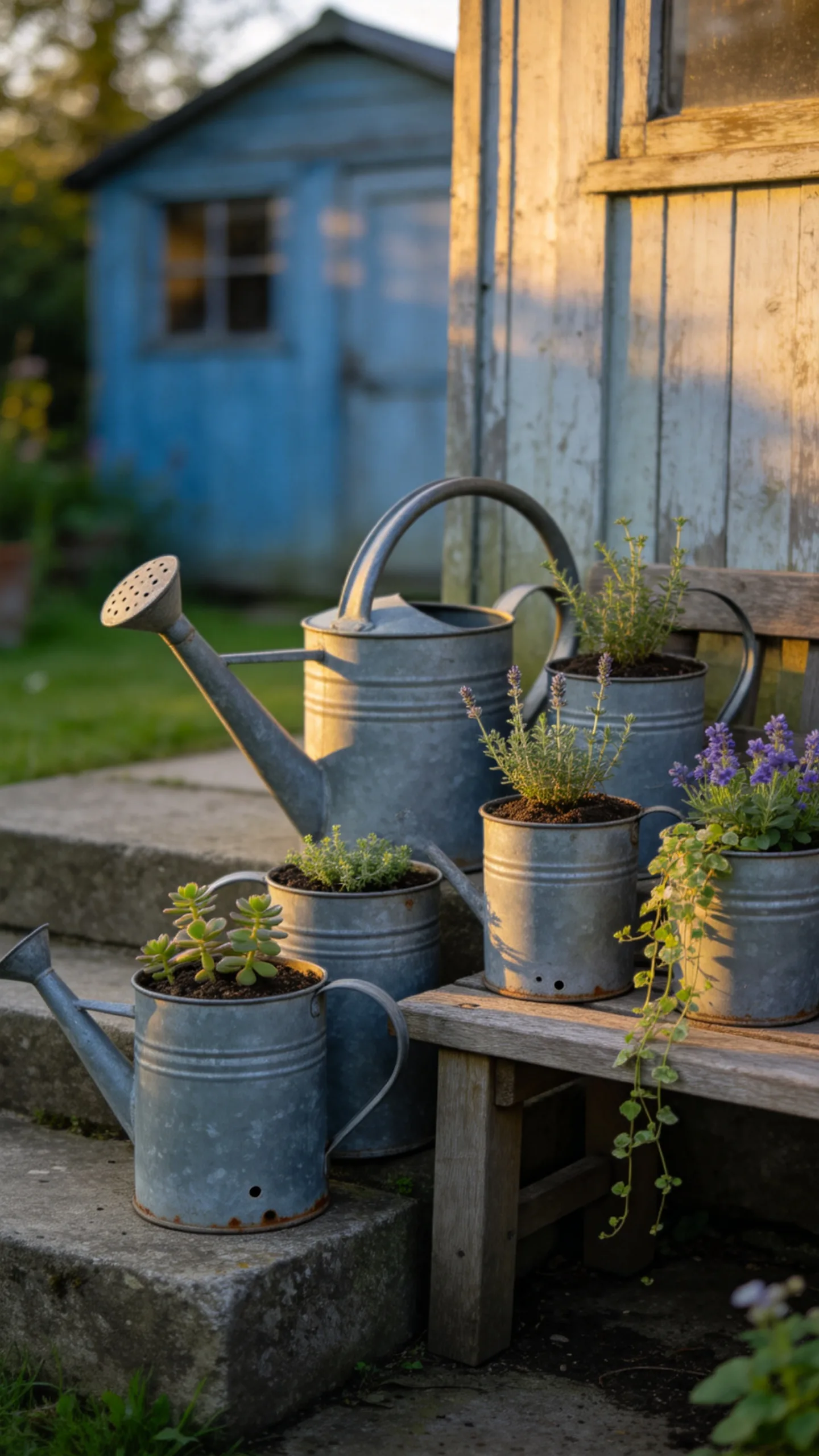 8. Create a Vintage Watering Can Display