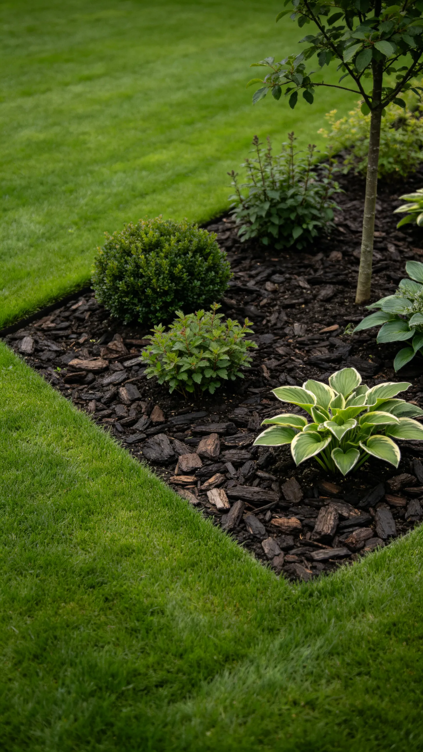 9. Outline the Lawn With a Dark Mulch Bed