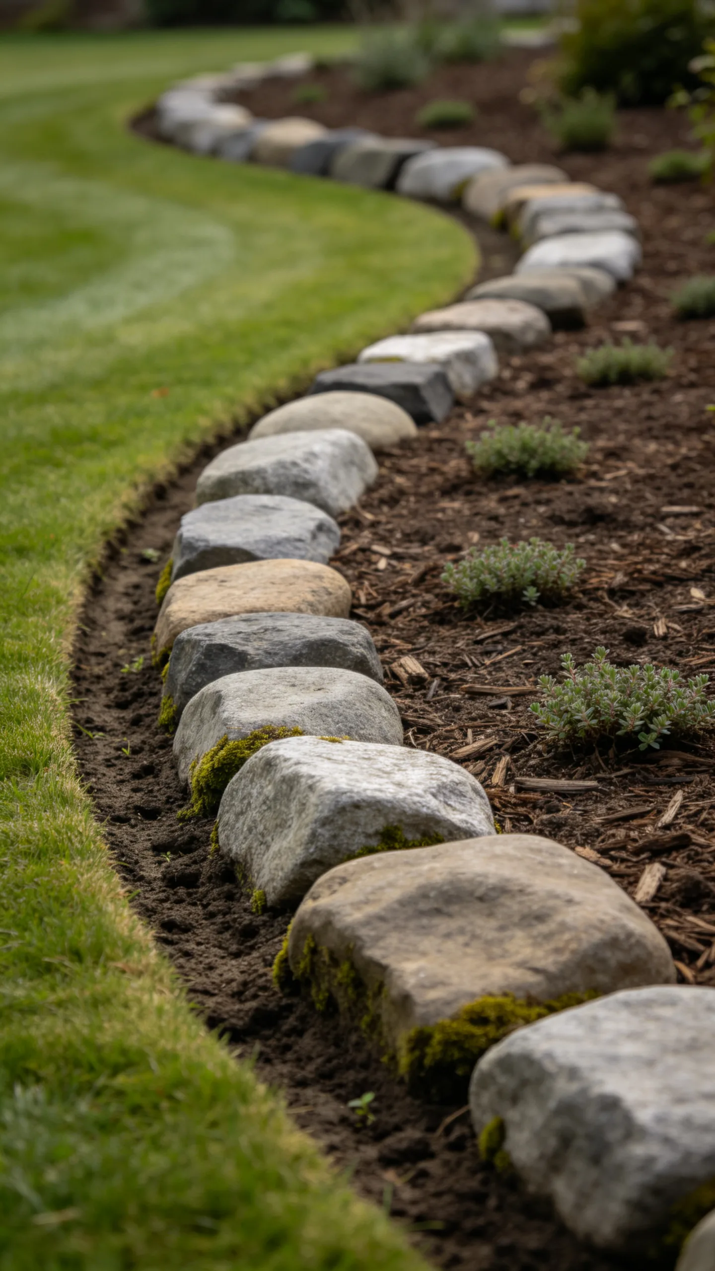 9. Edge Flower Beds With Fieldstones