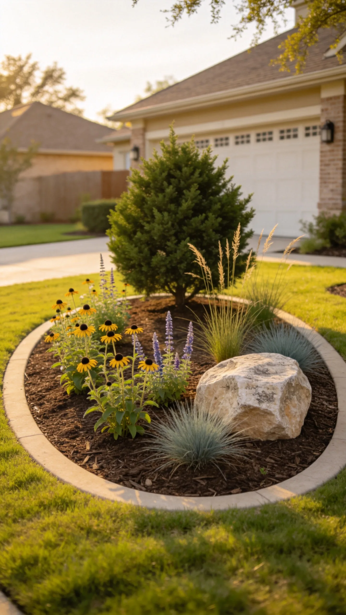 10. Mulched Front-Yard Island Bed