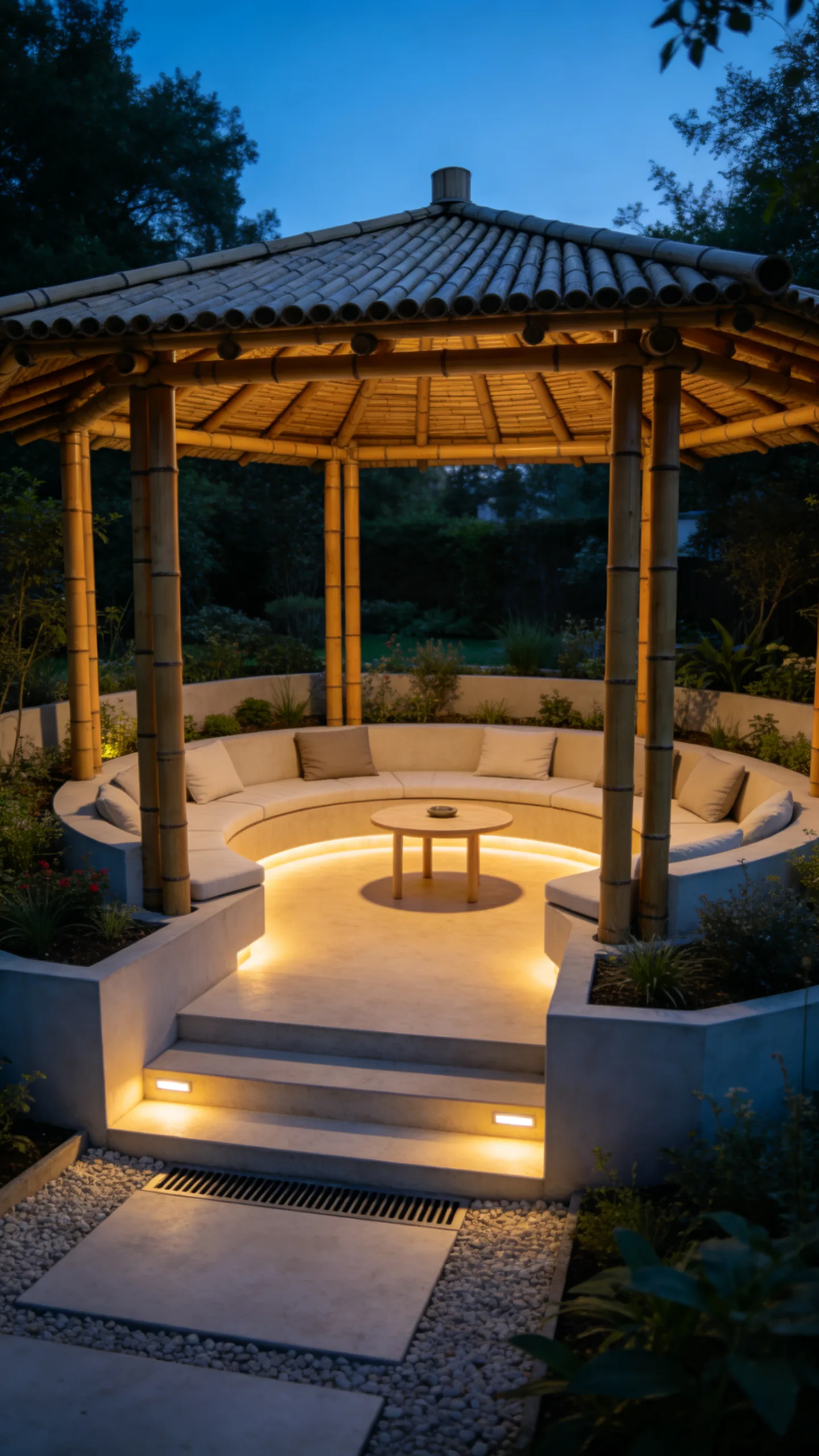10. Sunken Conversation Gazebo