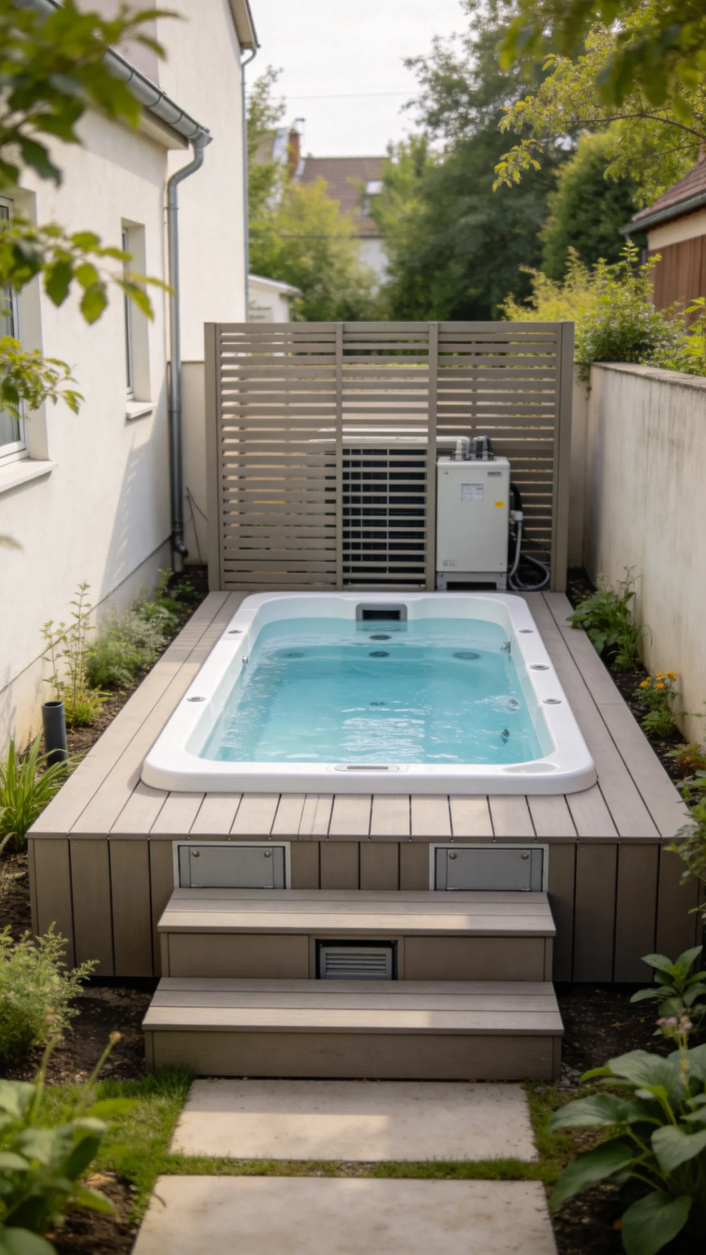 10. Swim Spa Set Into a Compact Deck
