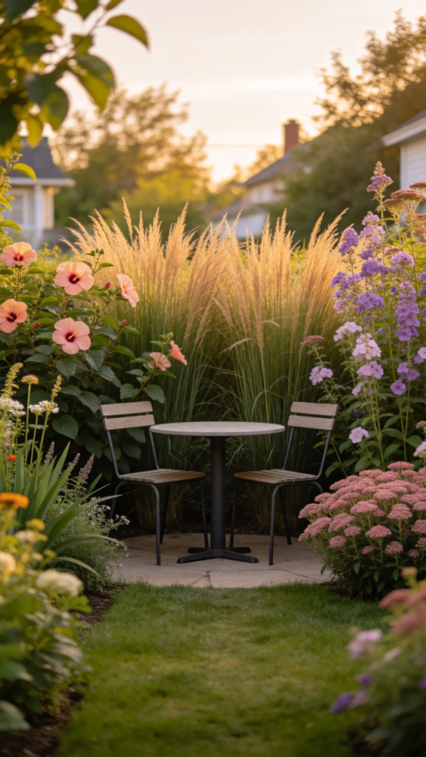 10. Screen a Seating Nook with Tall Perennials