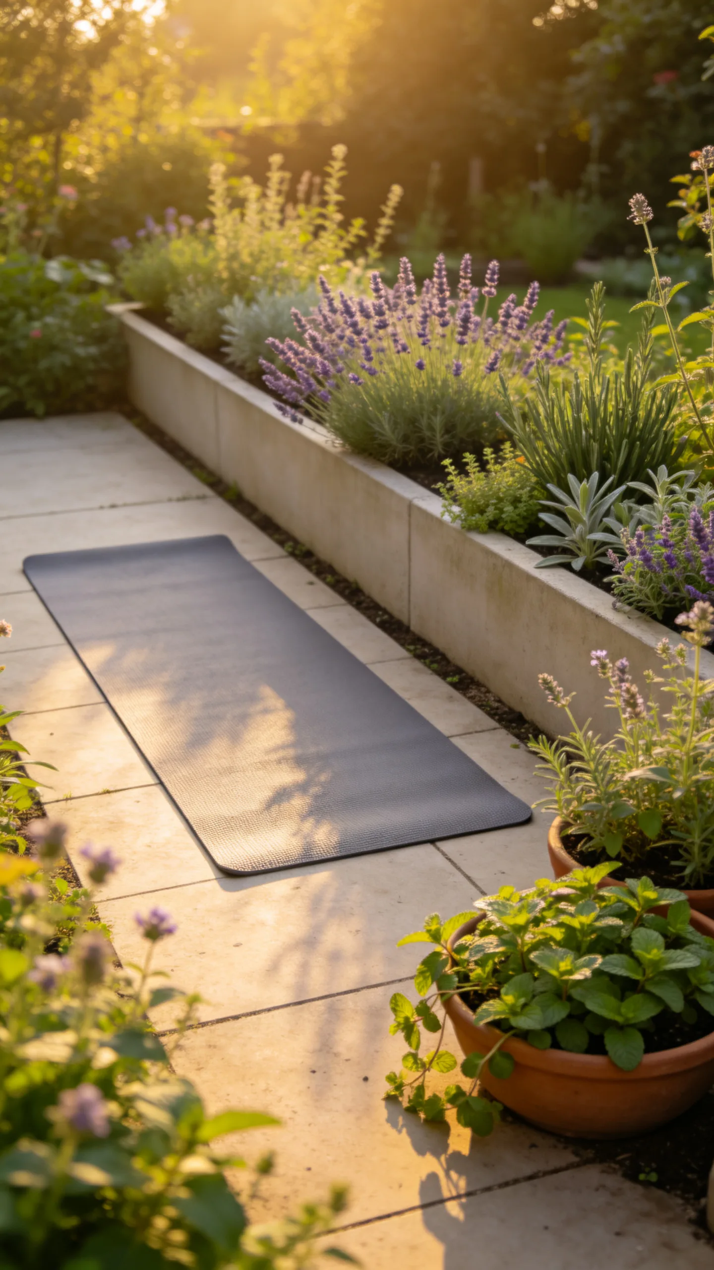11. Create a Fragrant Herb Garden beside the Mat