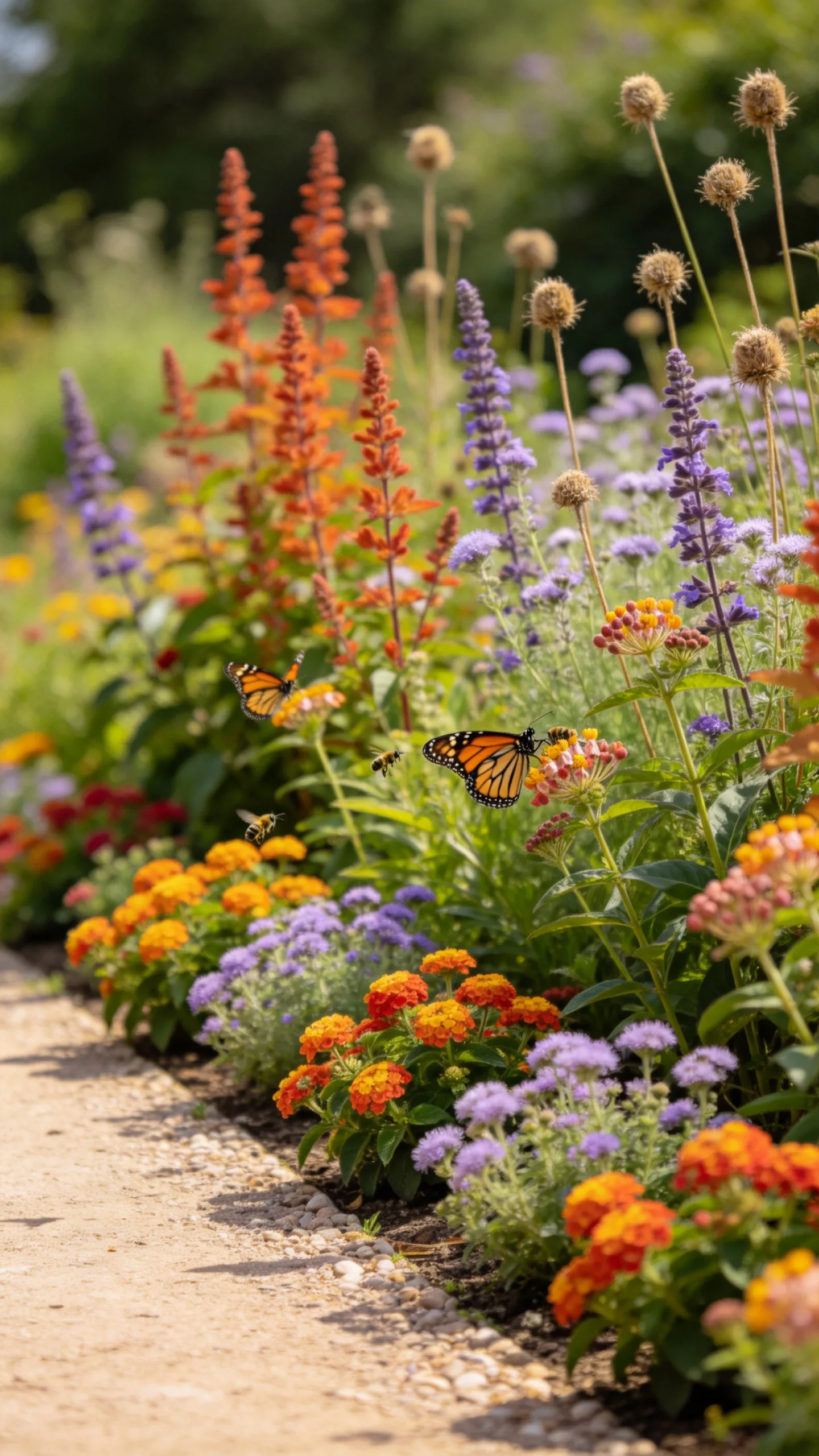 11. Native Pollinator Border With Seasonal Bloom