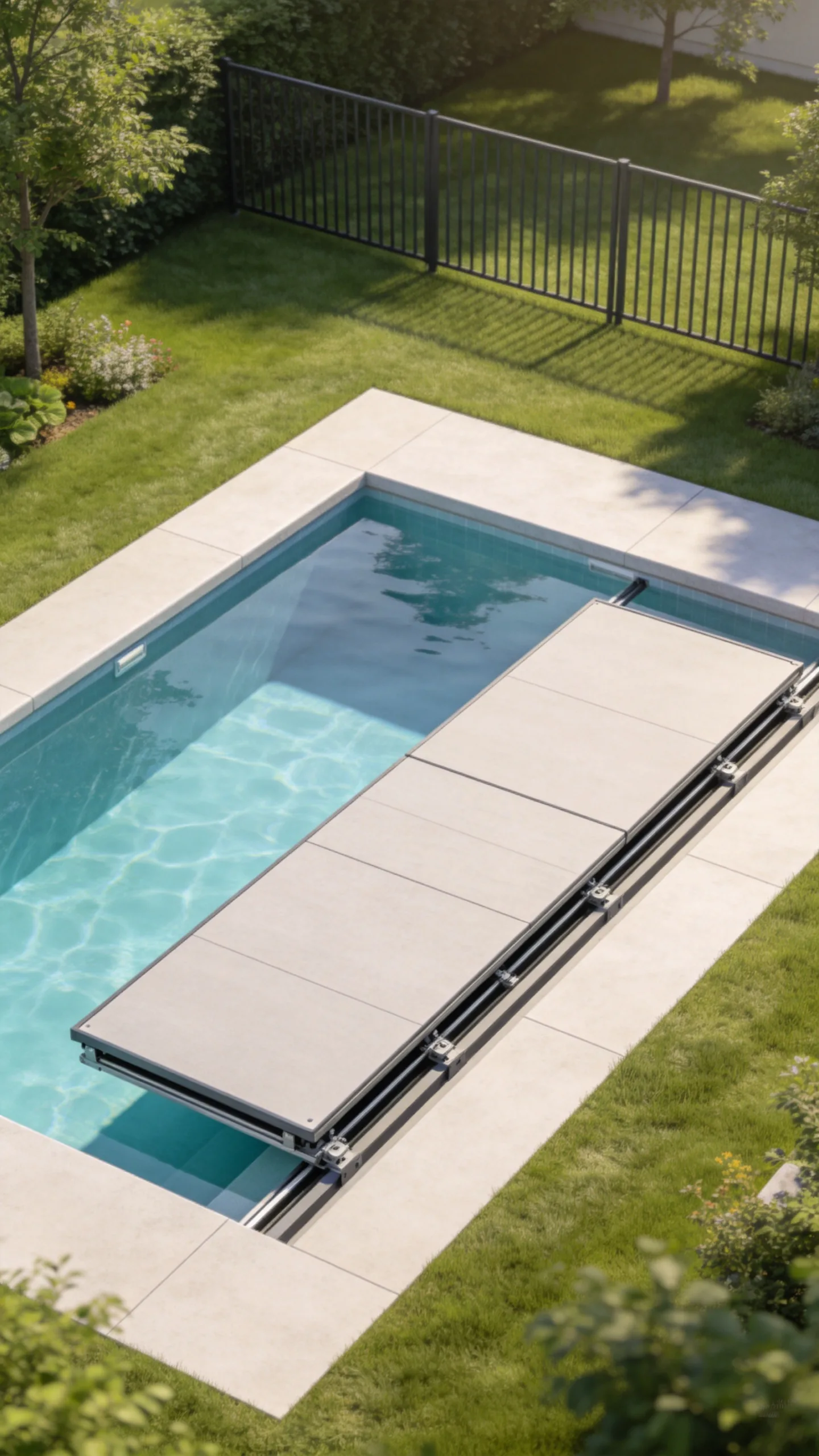 11. Pool With a Retractable Deck Cover