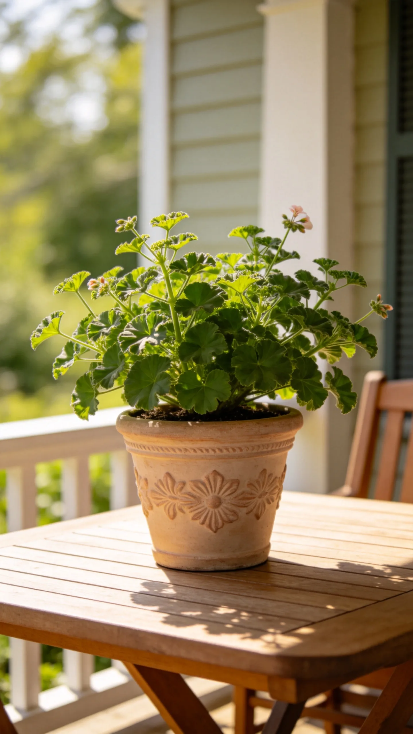 11. Scented Geraniums in Movable Porch Pots