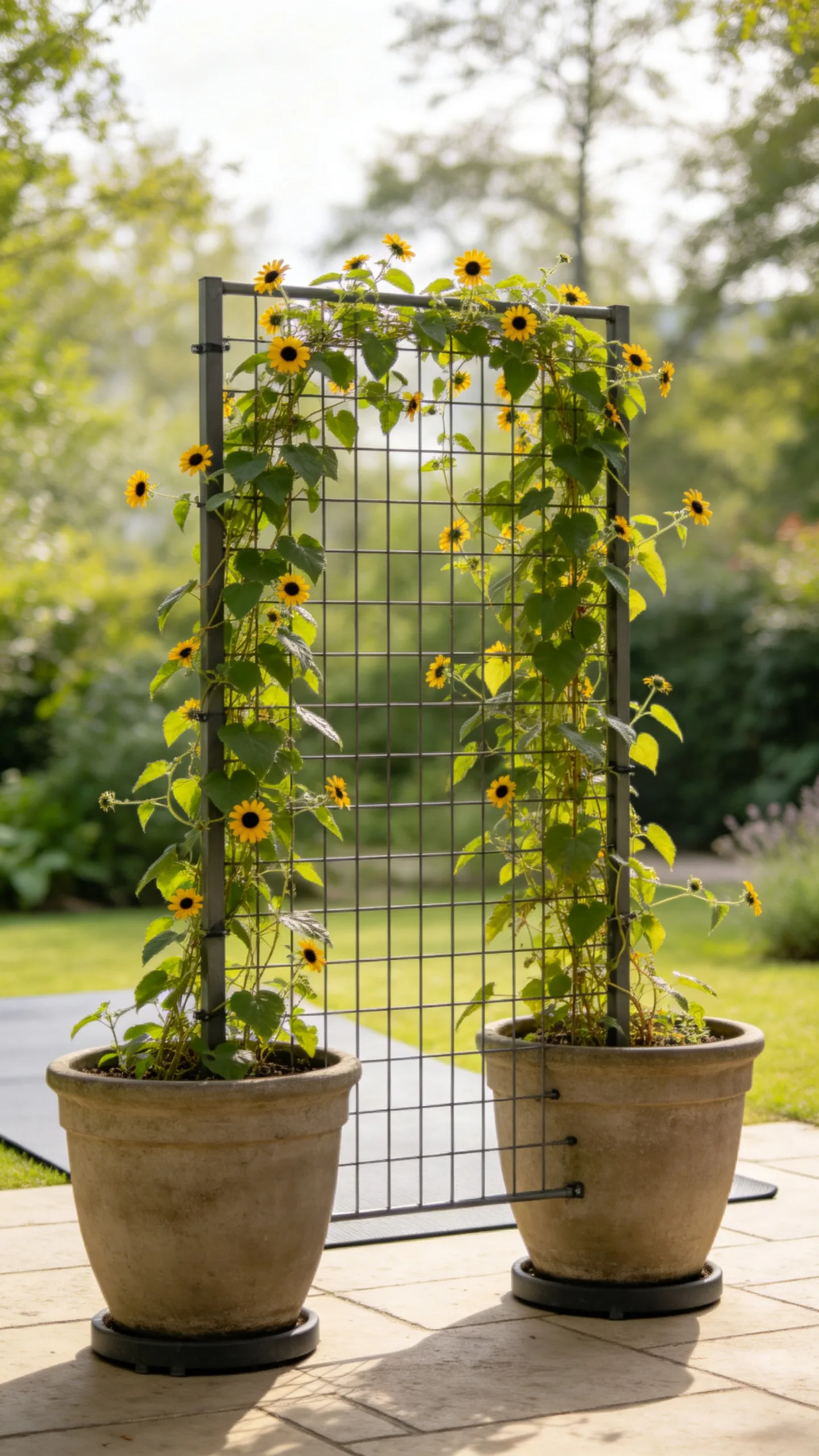 12. Add a Freestanding Trellis for Compact Privacy