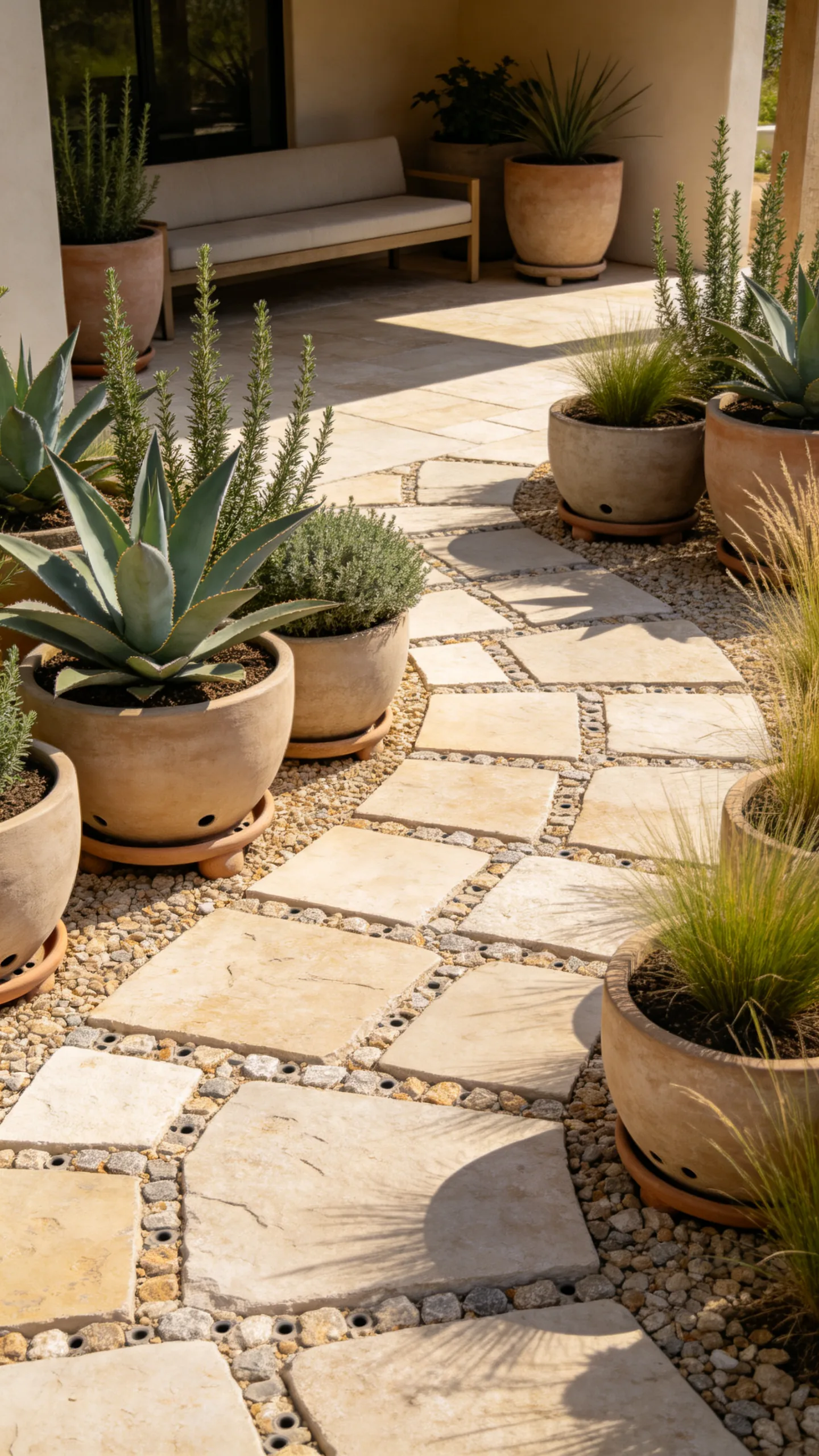 12. Permeable Patio With Container Planting