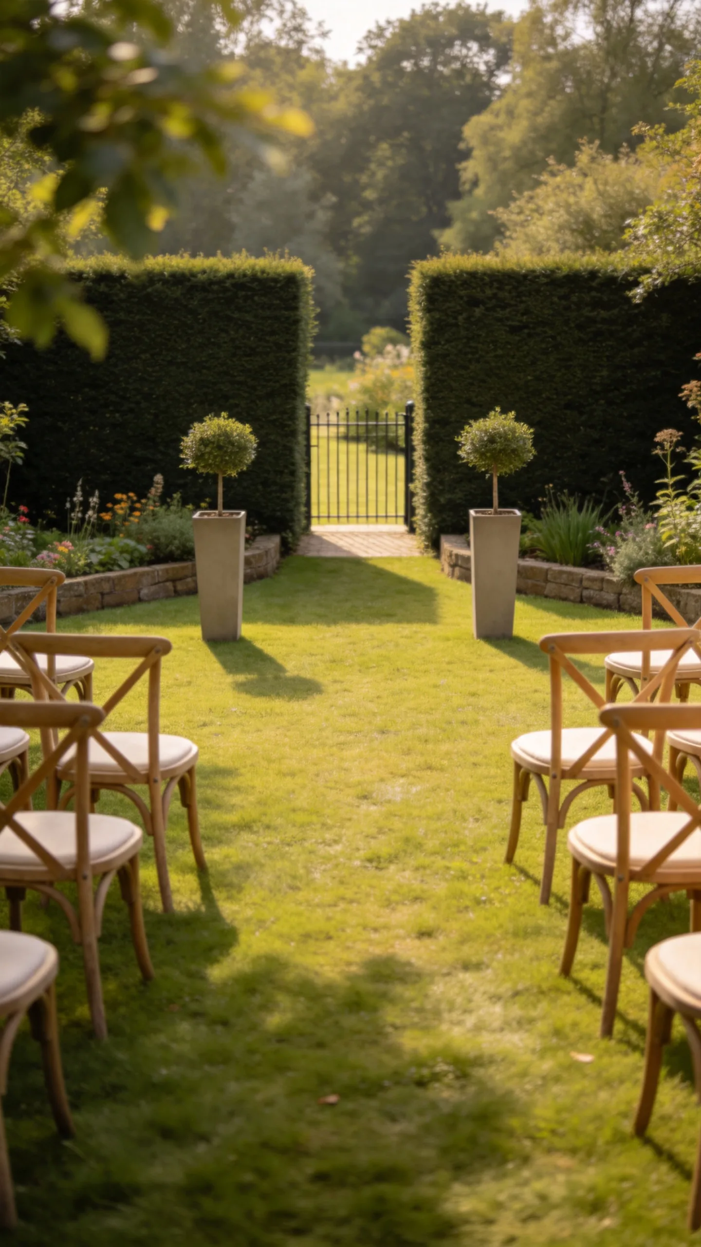 13. Intimate Horseshoe Layout for a Small Lawn