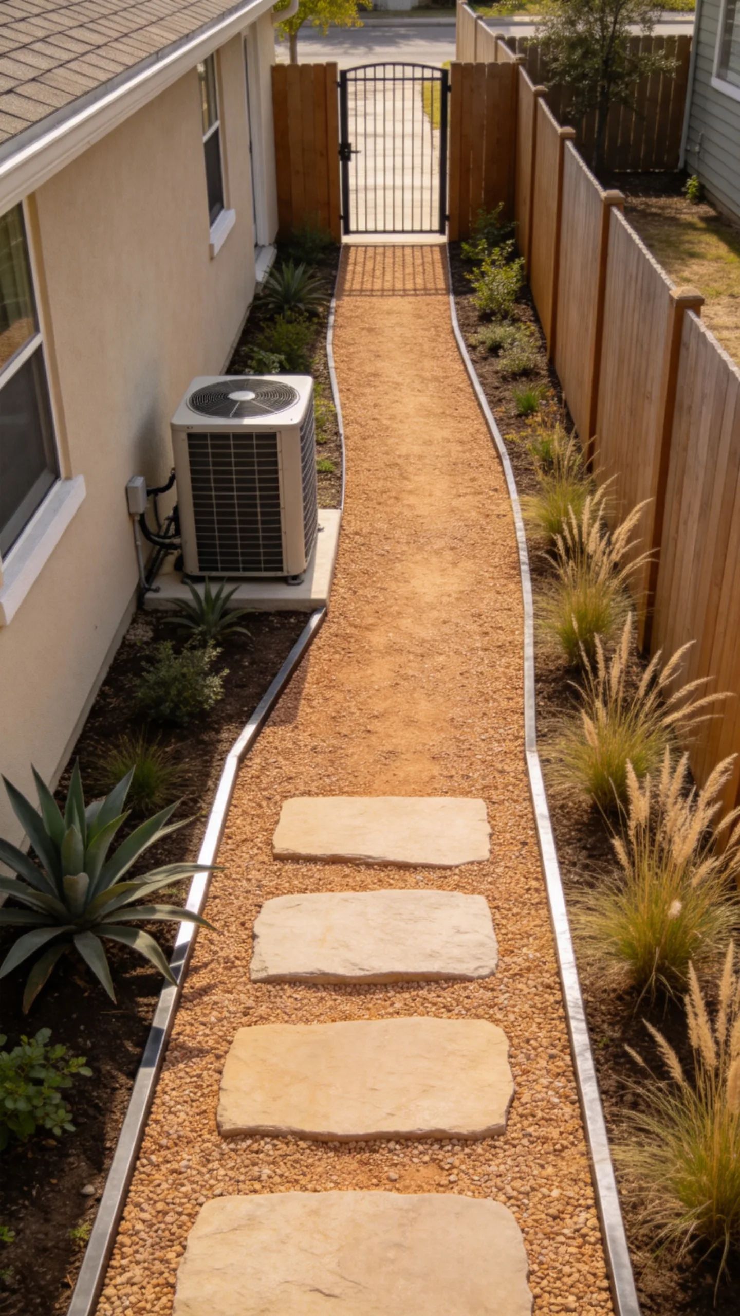 13. Narrow Side-Yard Gravel Path