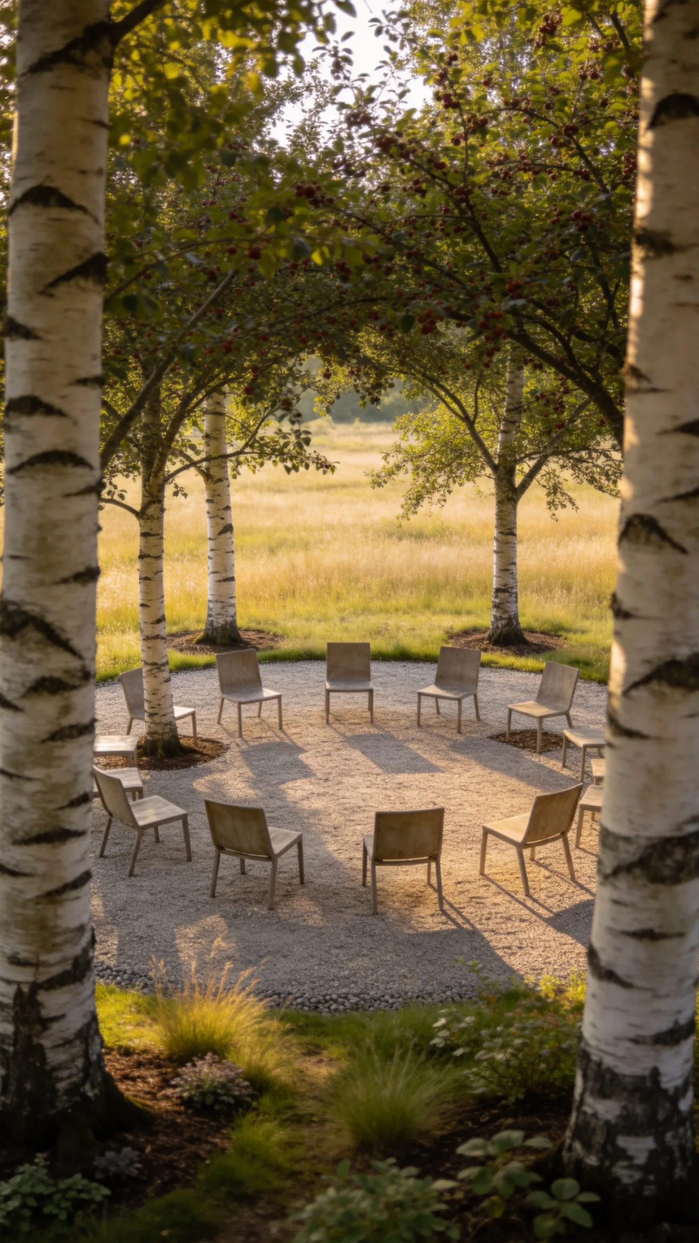 13. Make a Rustic Tree Circle for Outdoor Seating