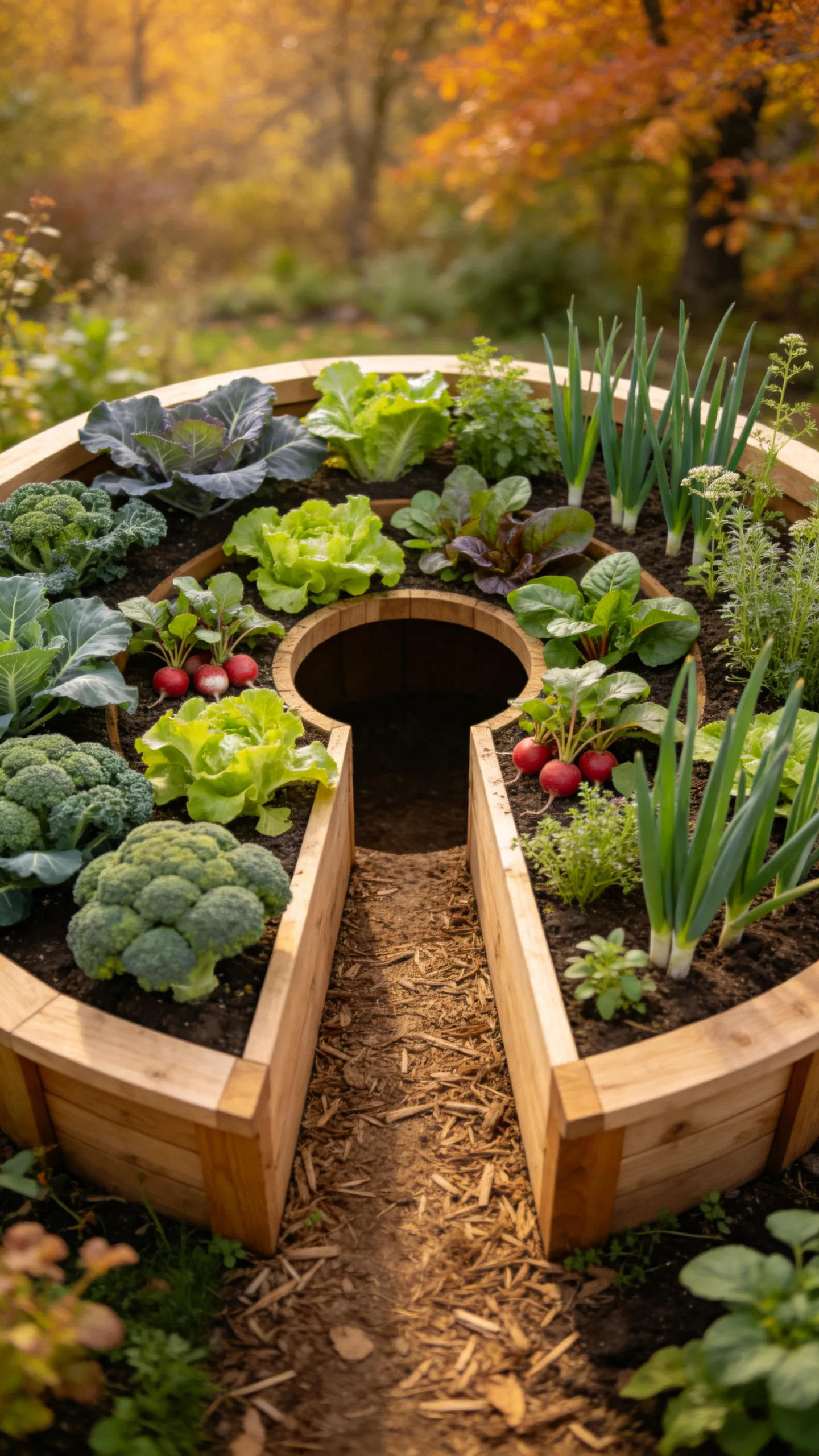 14. Keyhole Bed With a Central Access Path