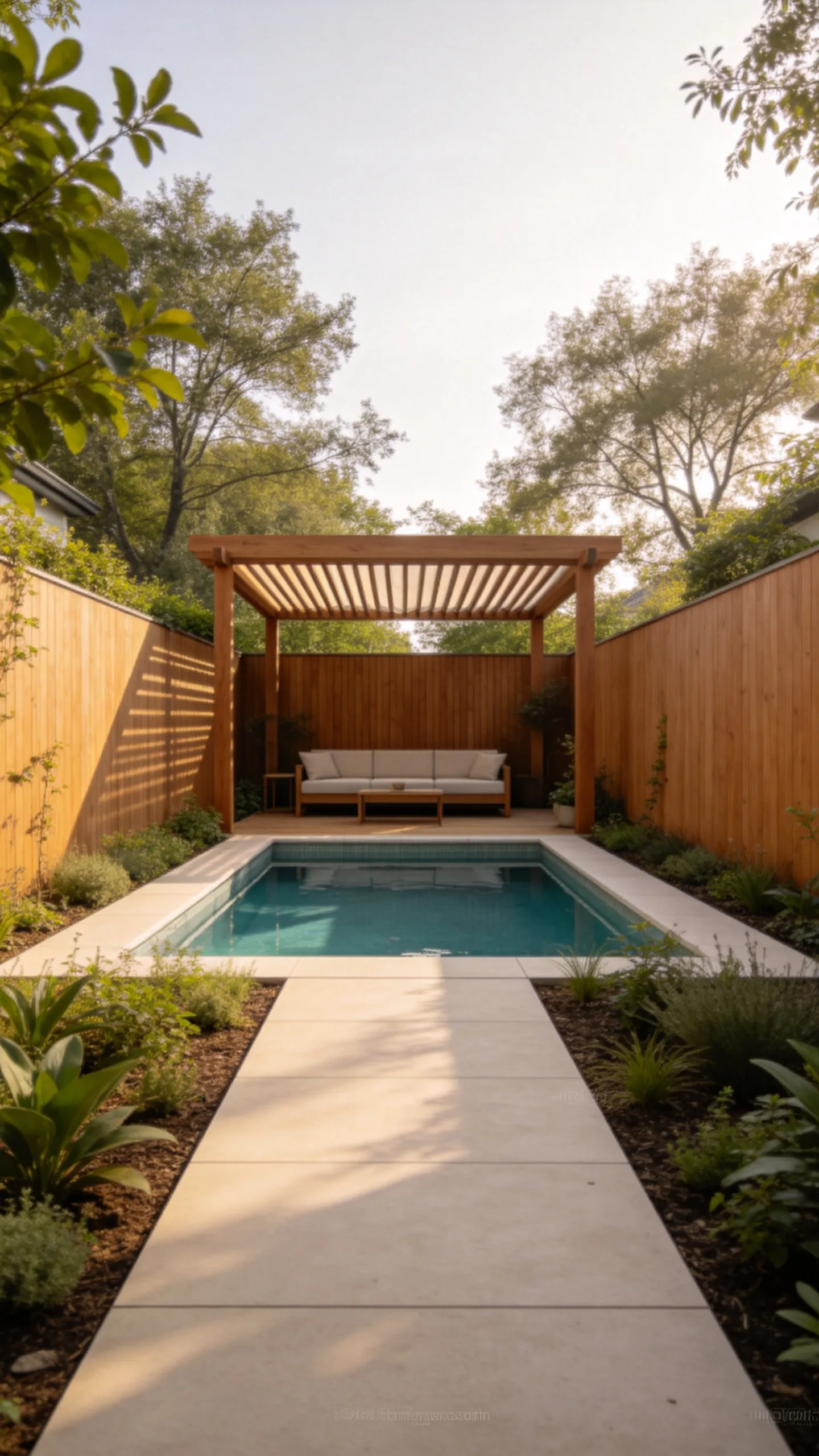 14. Pool and Pergola in One Linear Layout