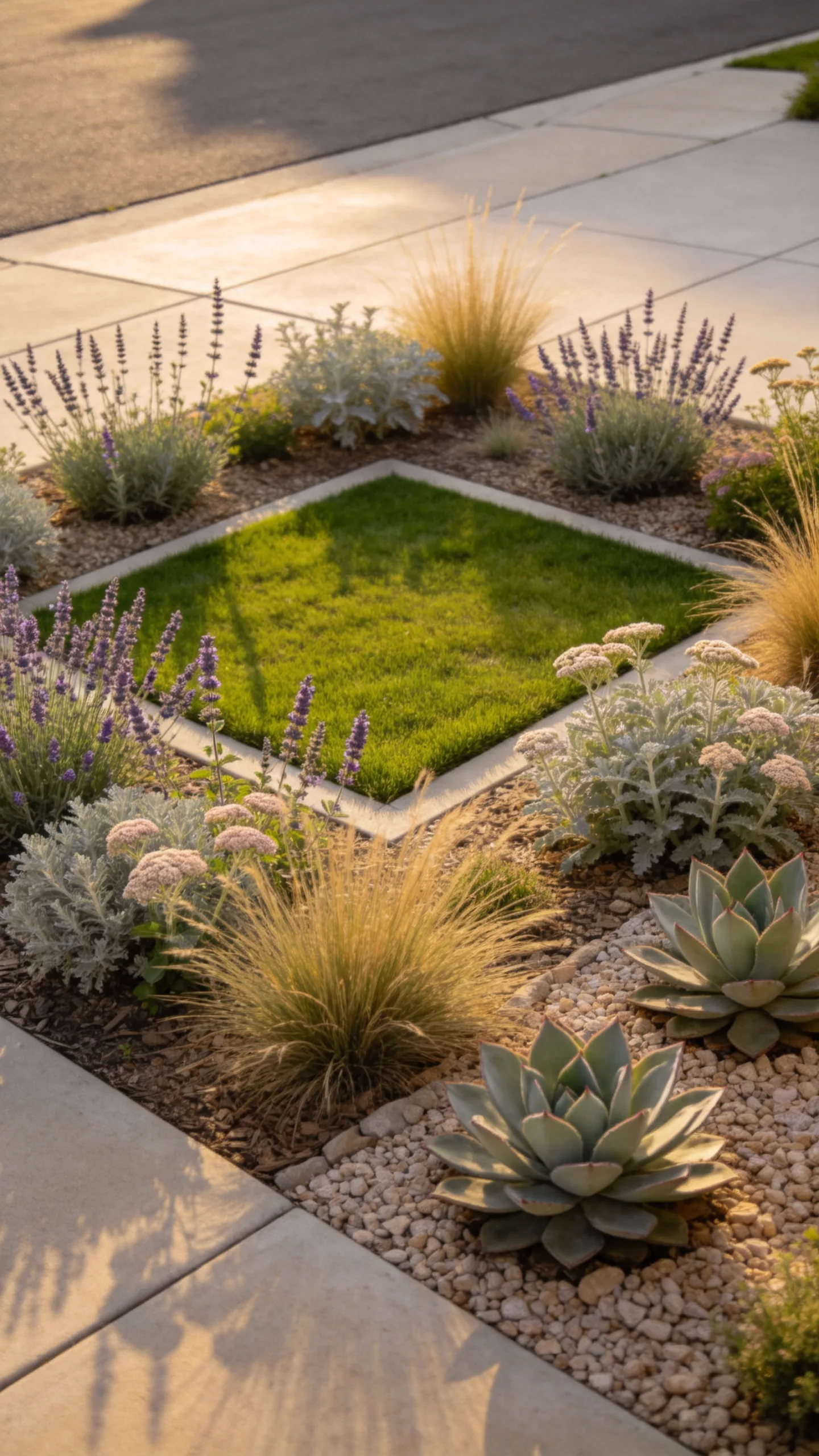 14. Mix a Small Lawn With Drought-Tolerant Planting