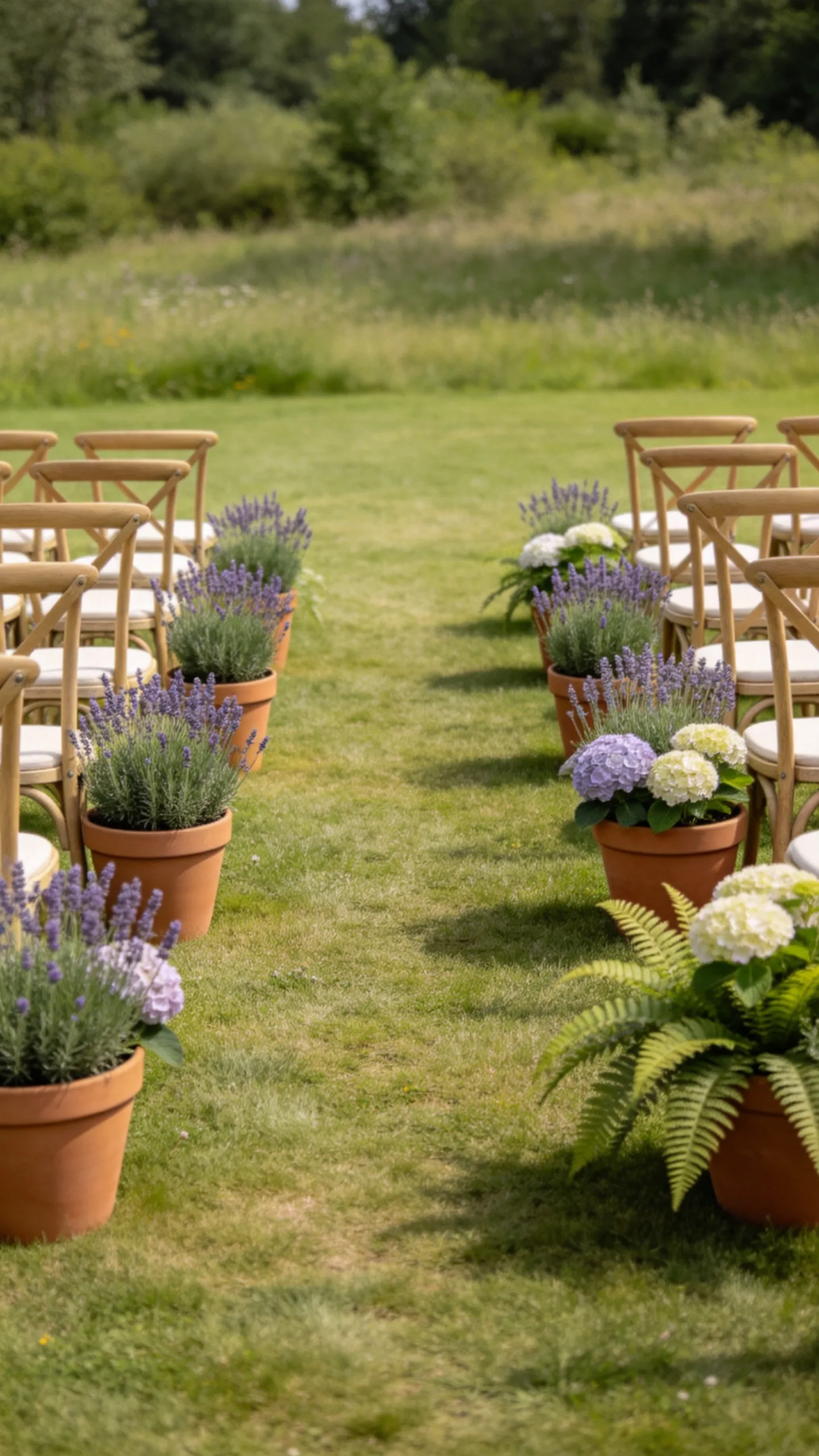14. Staggered Chair Clusters for an Informal Garden Look