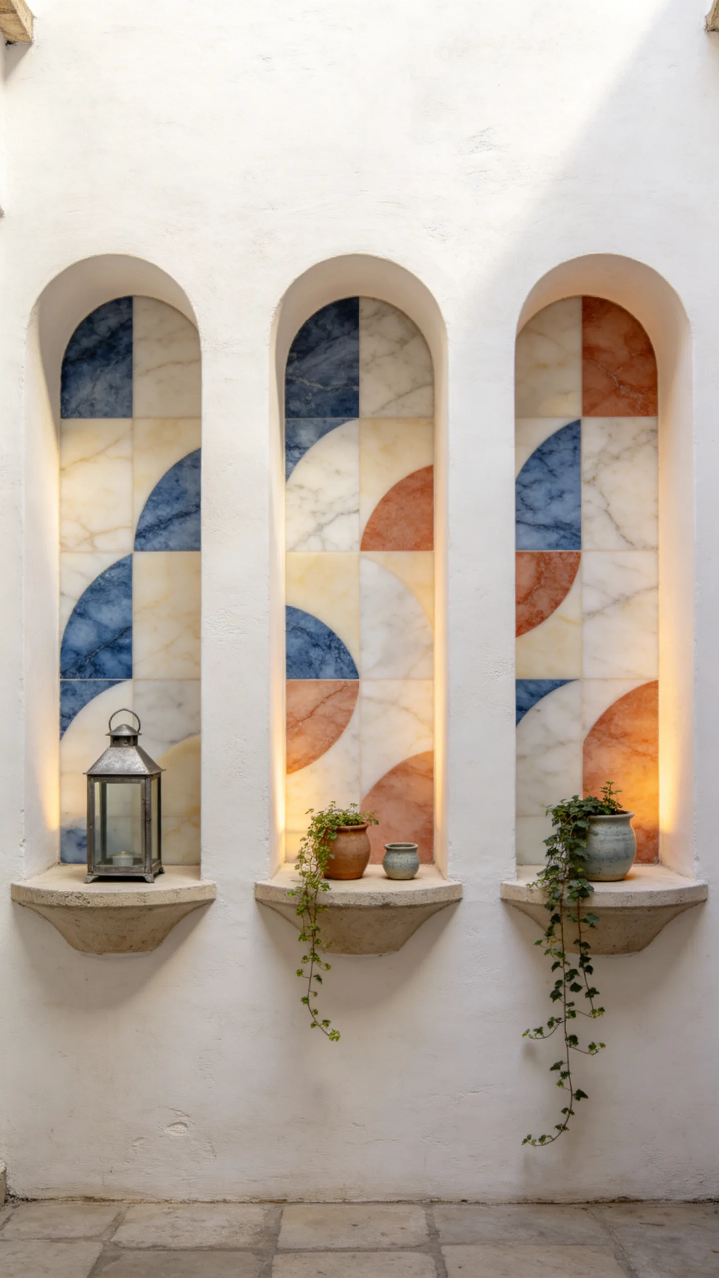 15. Accent a Stucco Wall with Tile Niches